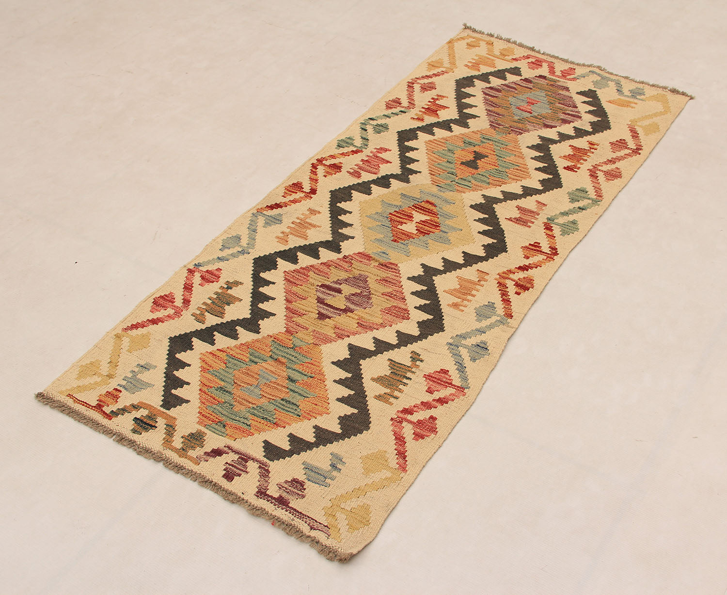 2' X 5' Multy Handmade Veggie Dye Kilim Rug Rectangular