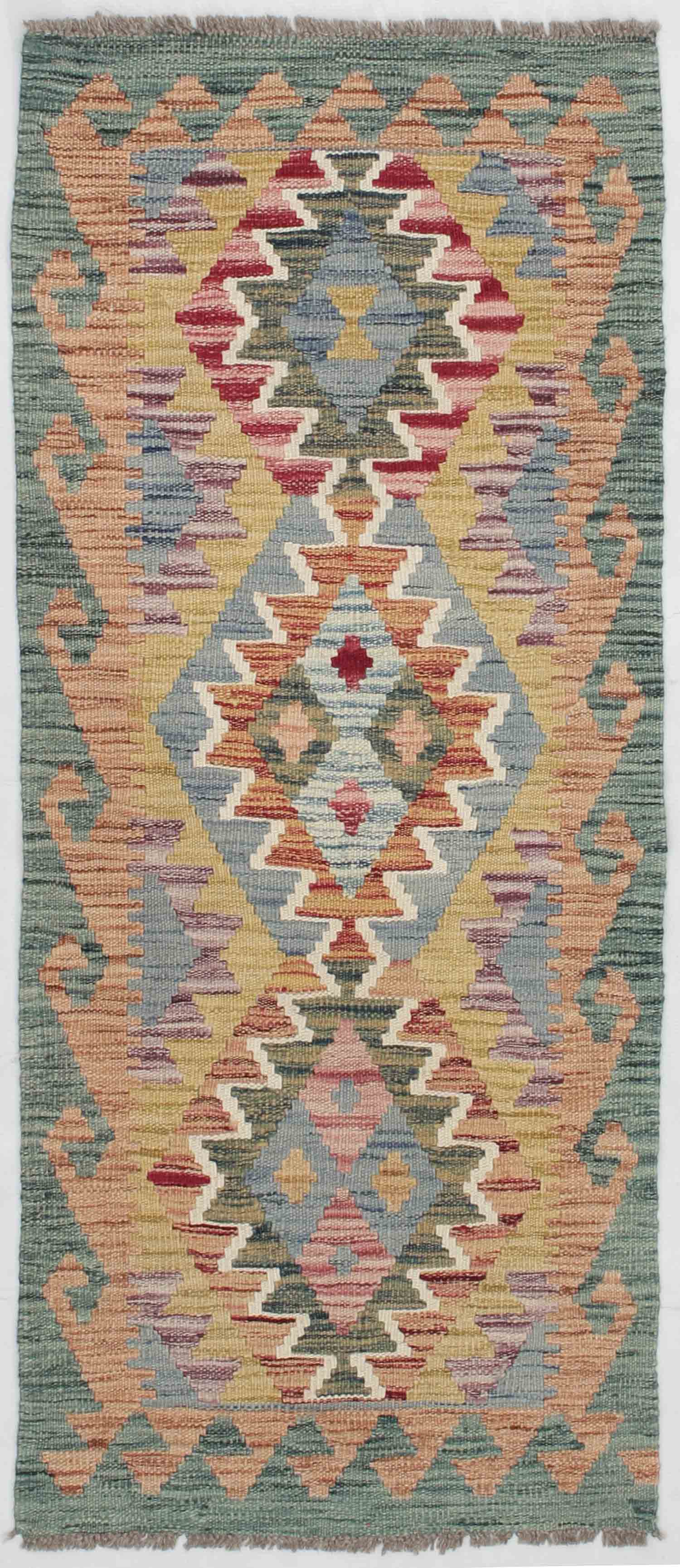2' X 5' Multy Handmade Veggie Dye Kilim Rug Rectangular