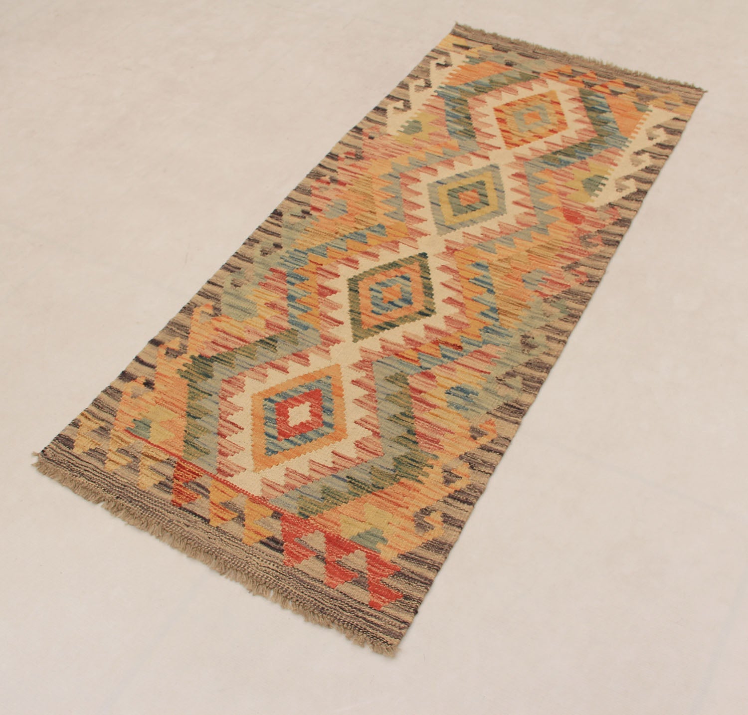 2' X 5' Multy Handmade Veggie Dye Kilim Rug Rectangular