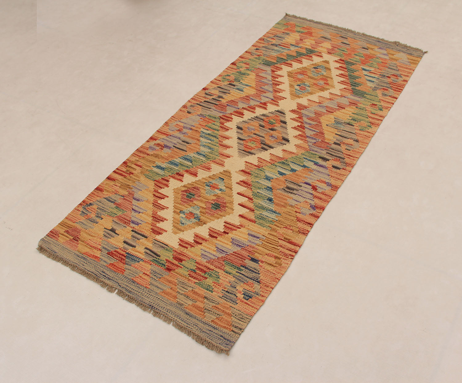 2' X 5' Multy Handmade Veggie Dye Kilim Rug Rectangular