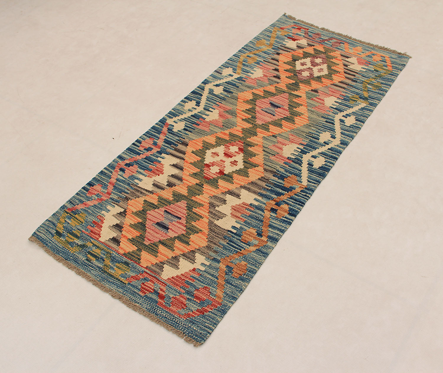 2' X 5' Multy Handmade Veggie Dye Kilim Rug Rectangular