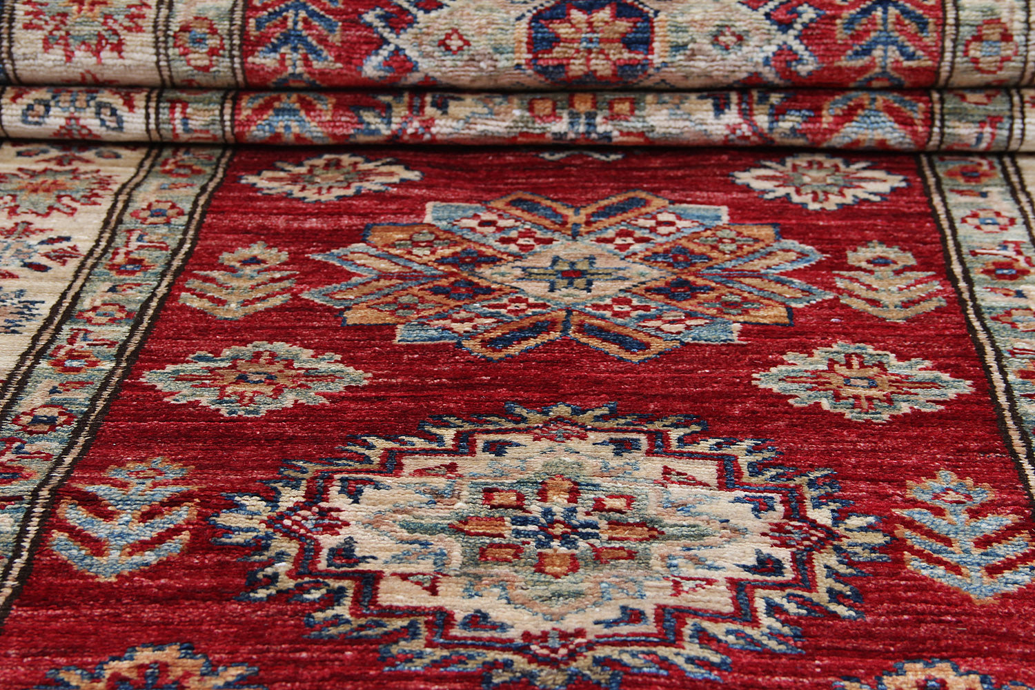 10' 6" X 2' 6" Red Handmade SUPREME KAZAK Rug Runner