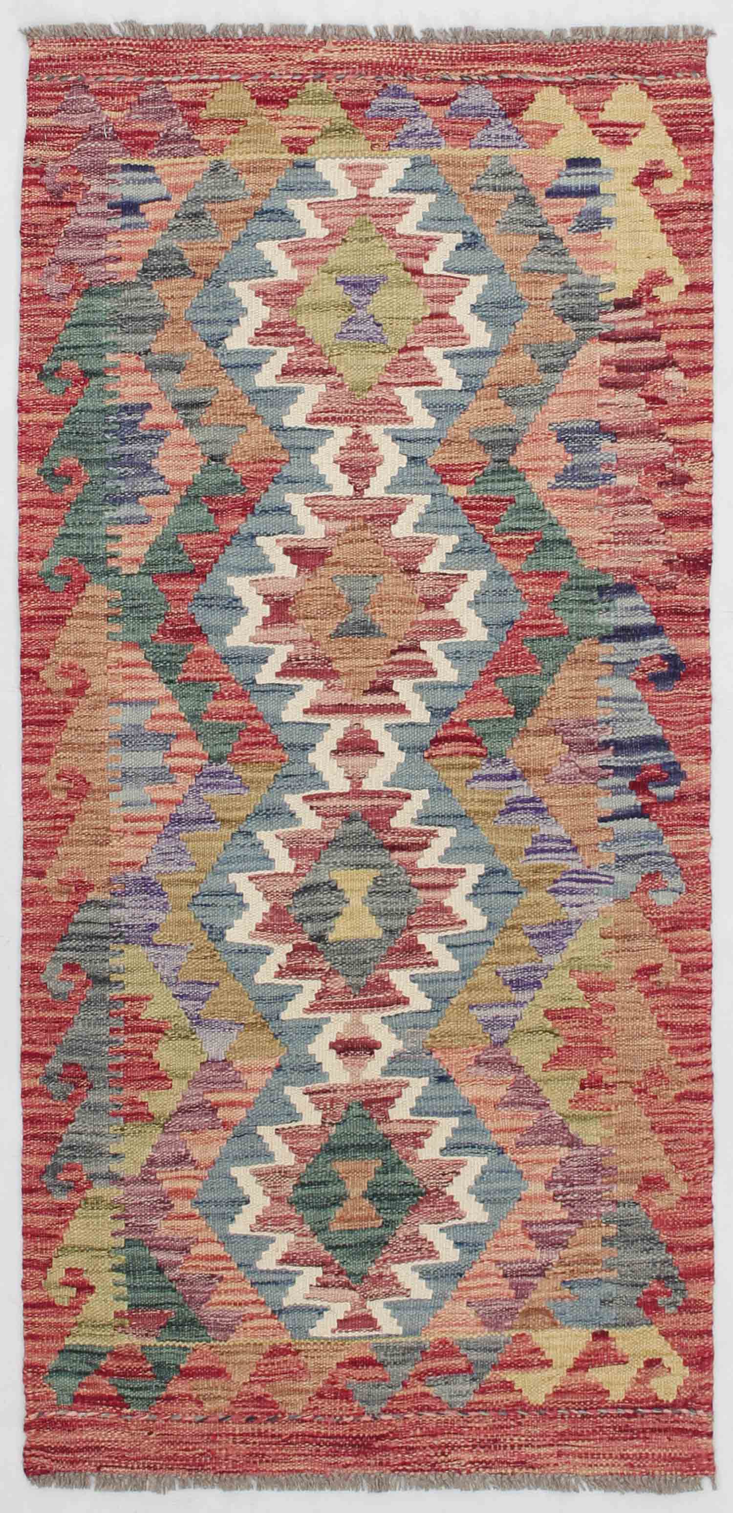 2' X 5' Multy Handmade Veggie Dye Kilim Rug Rectangular