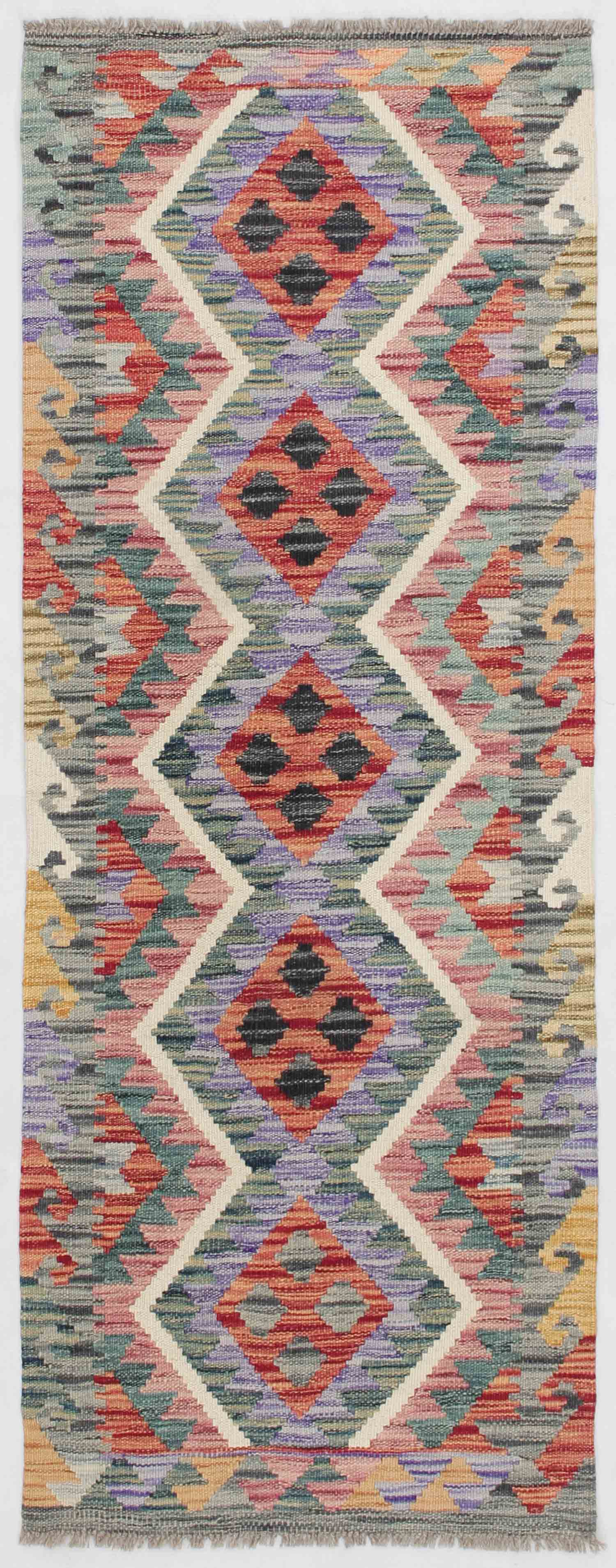 2' X 5' Multy Handmade Veggie Dye Kilim Rug Rectangular