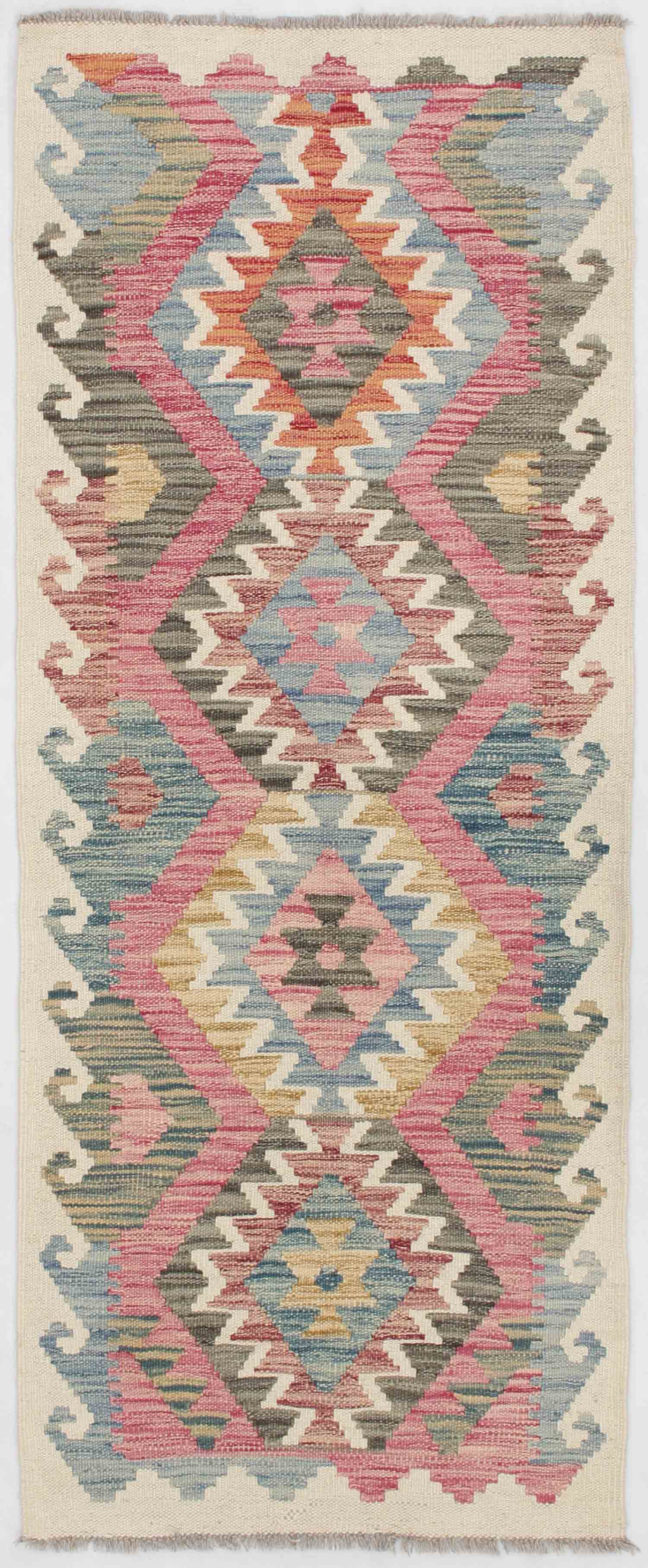 2' X 5' Multy Handmade Veggie Dye Kilim Rug Rectangular