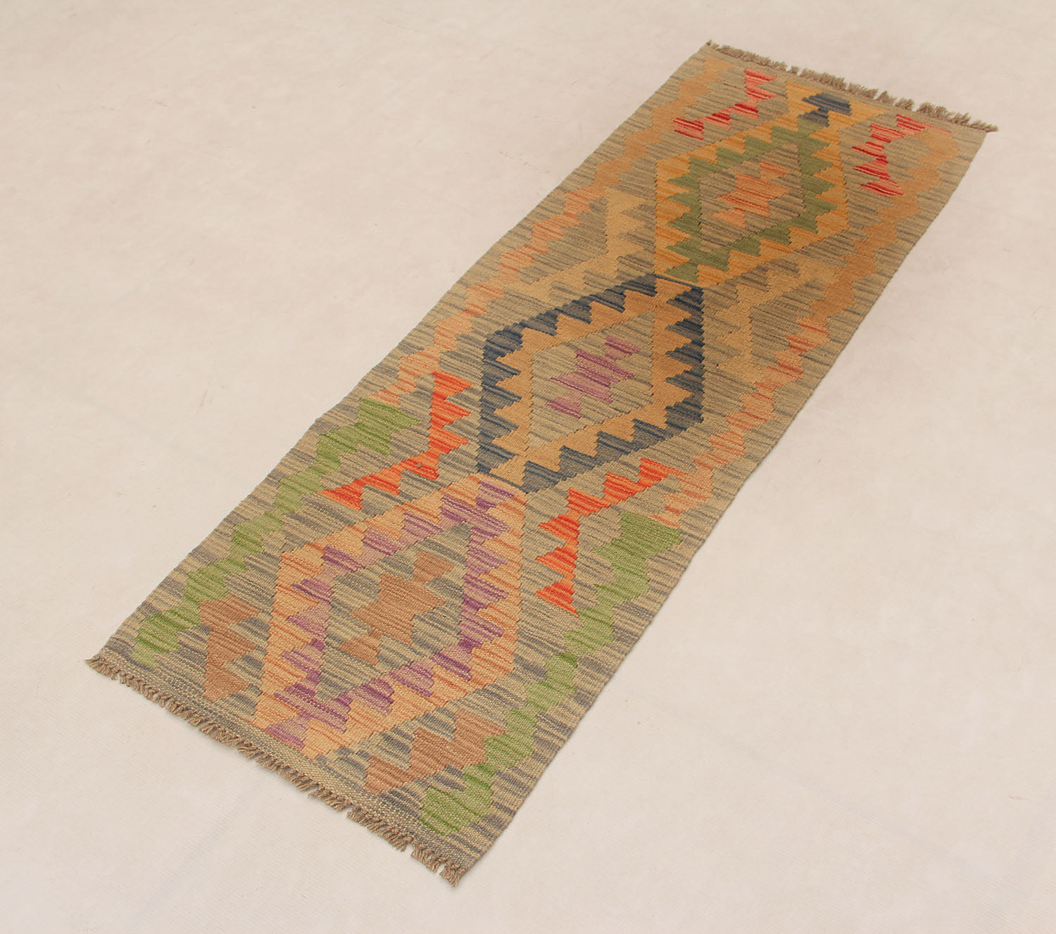 2' X 5' Multy Handmade Veggie Dye Kilim Rug Rectangular