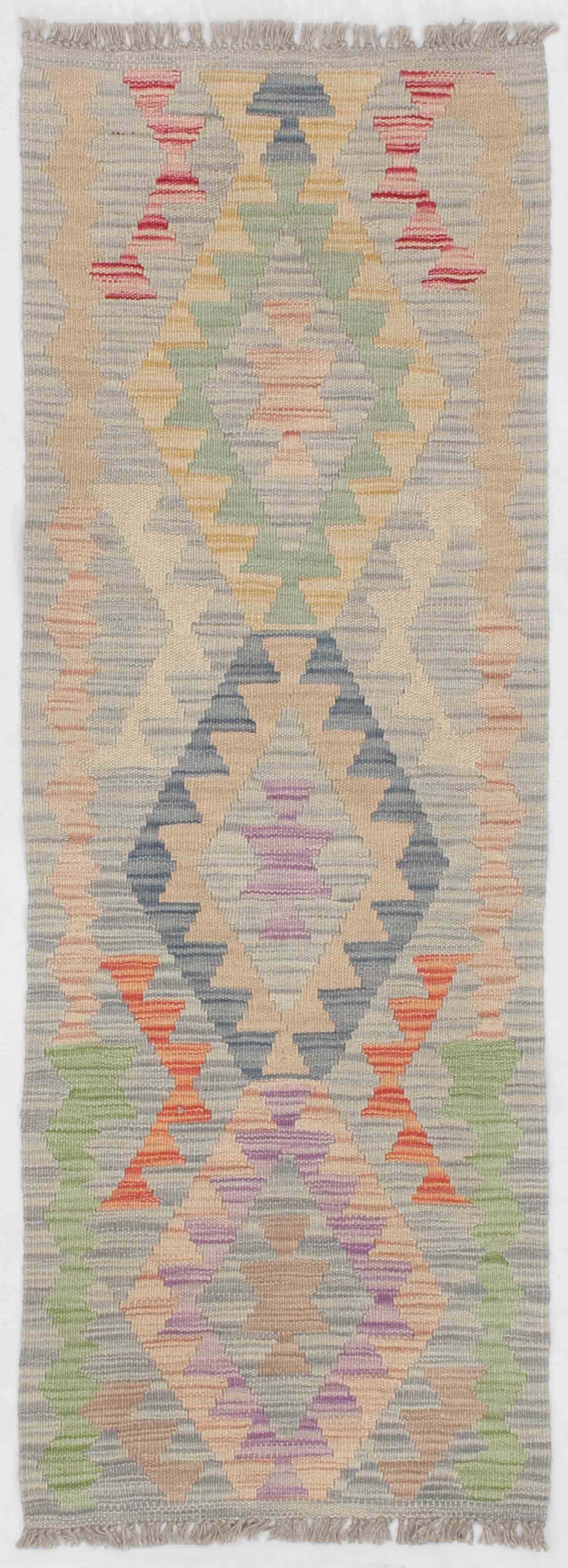 2' X 5' Multy Handmade Veggie Dye Kilim Rug Rectangular