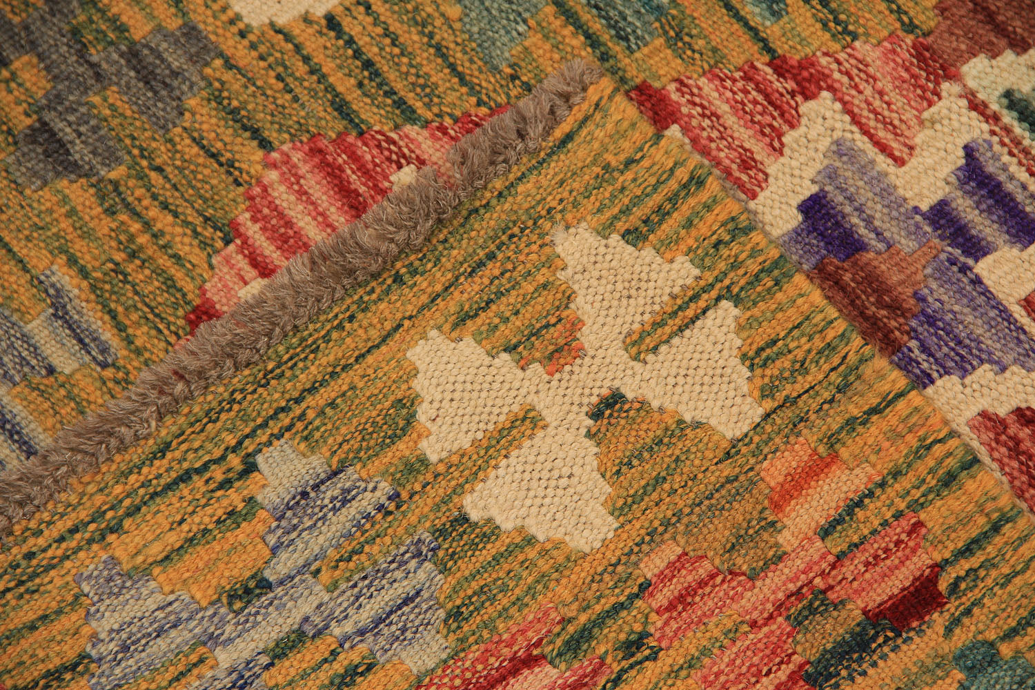 2' 6" x 4' Multy Handmade Veggie Dye Kilim Rug Rectangular