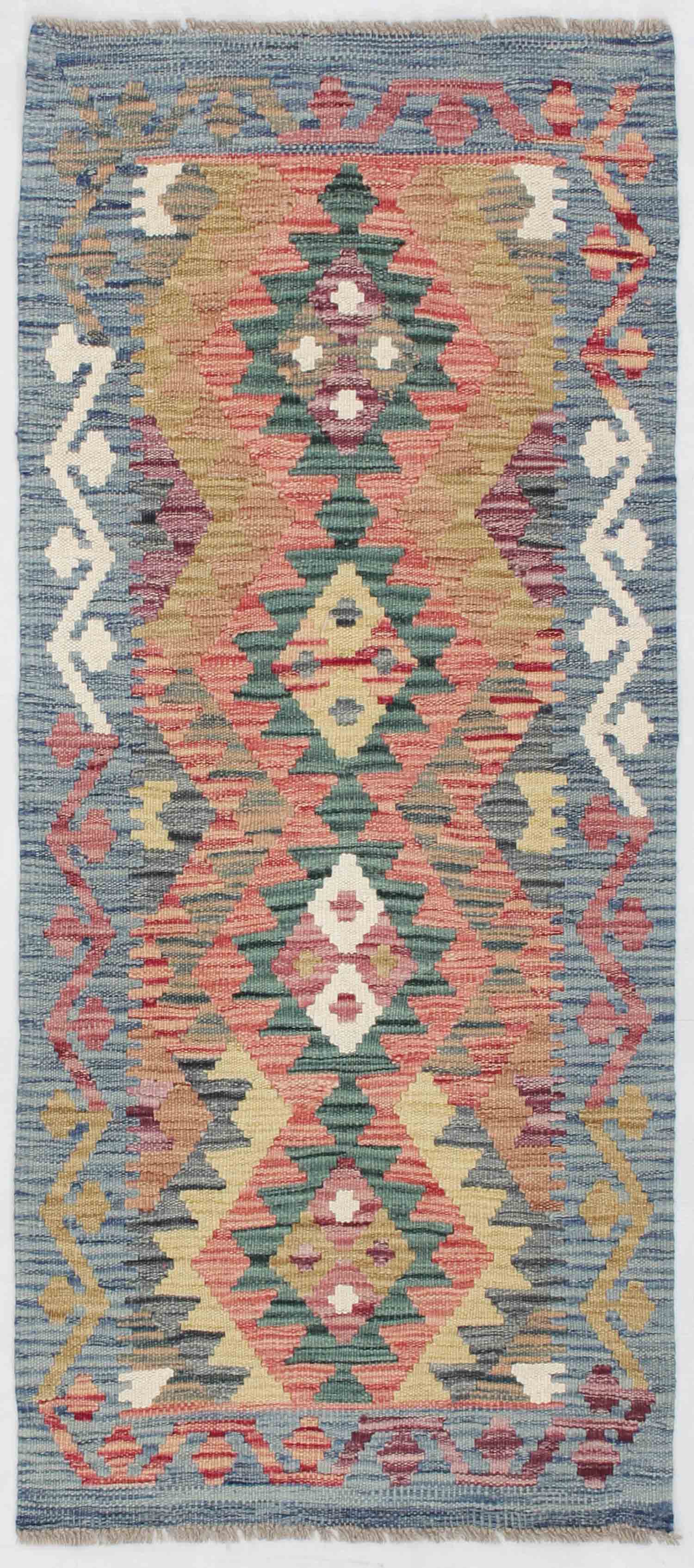 2' X 5' Multy Handmade Veggie Dye Kilim Rug Rectangular