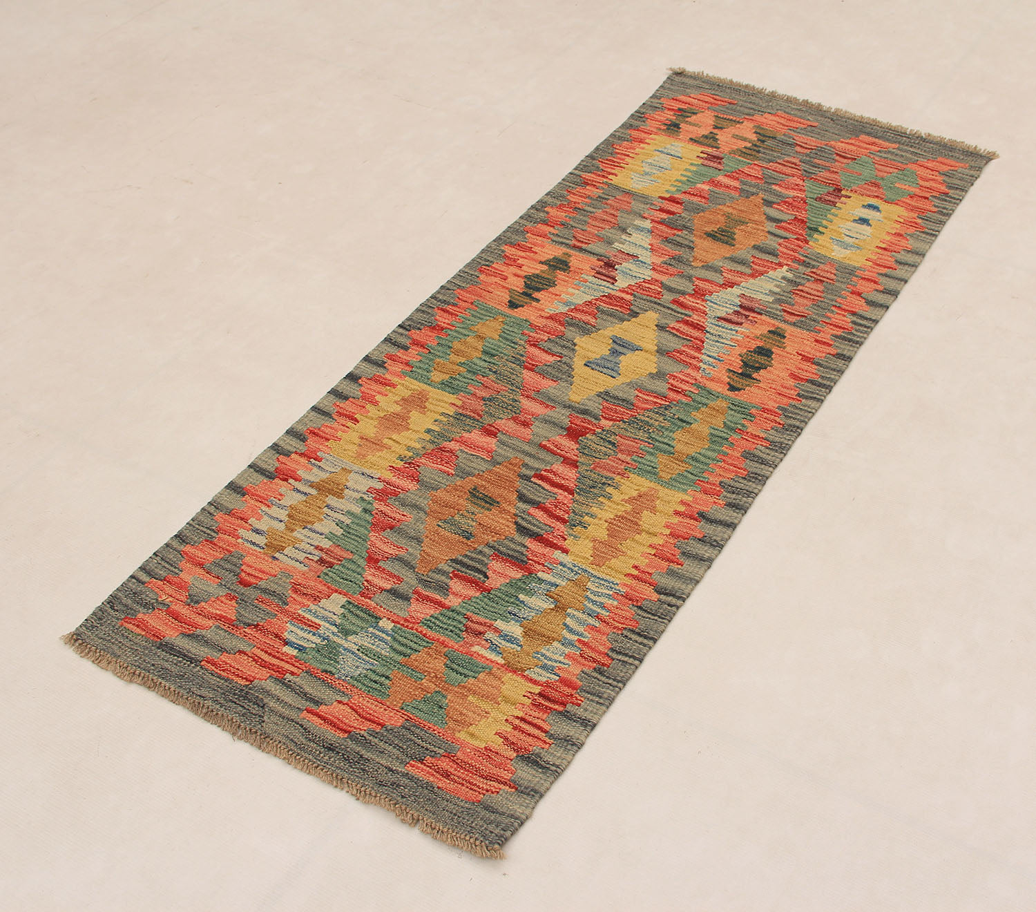 2' X 5' Multy Handmade Veggie Dye Kilim Rug Rectangular