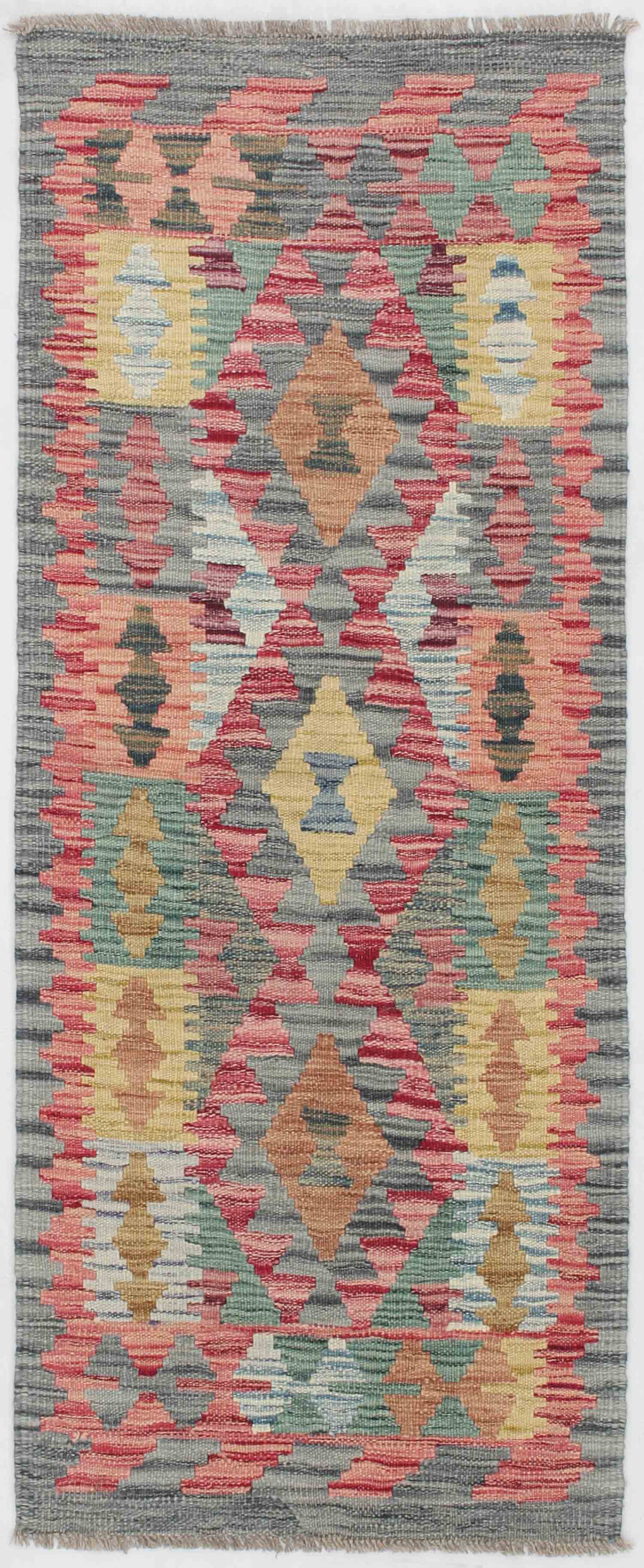 2' X 5' Multy Handmade Veggie Dye Kilim Rug Rectangular
