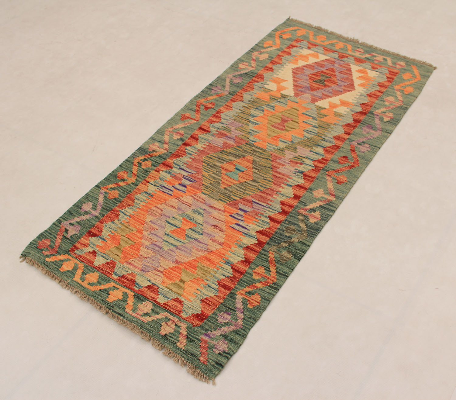 2' X 5' Multy Handmade Veggie Dye Kilim Rug Rectangular