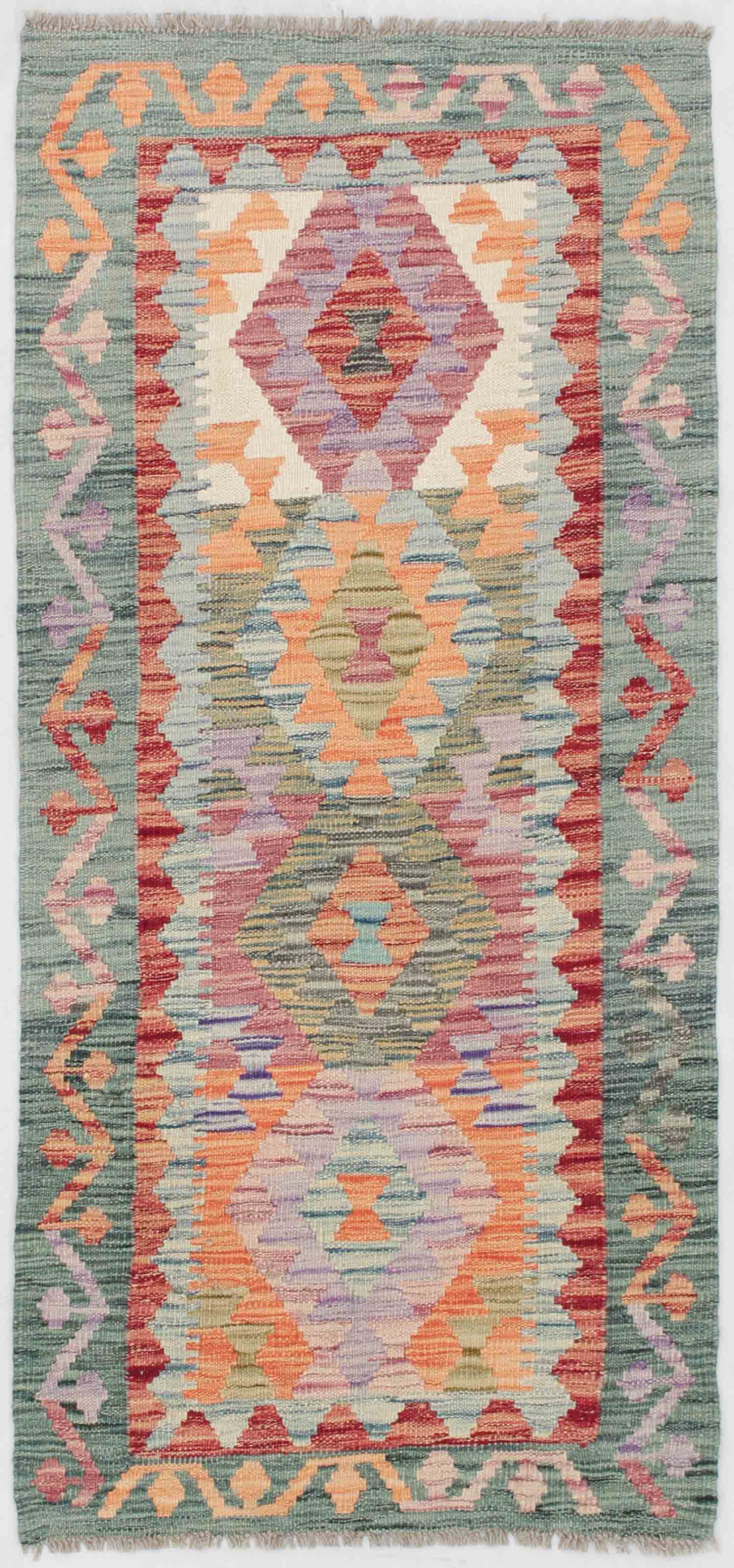 2' X 5' Multy Handmade Veggie Dye Kilim Rug Rectangular