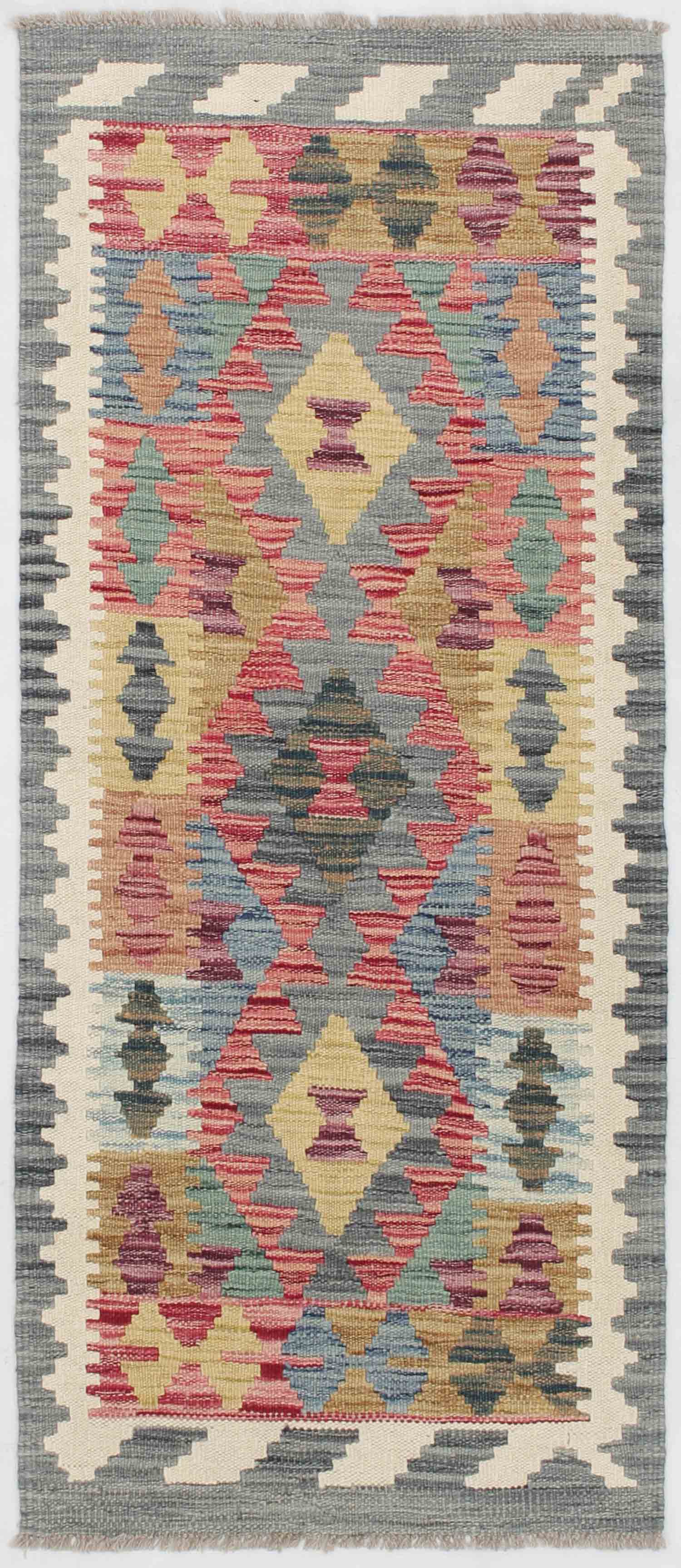 2' X 5' Multy Handmade Veggie Dye Kilim Rug Rectangular