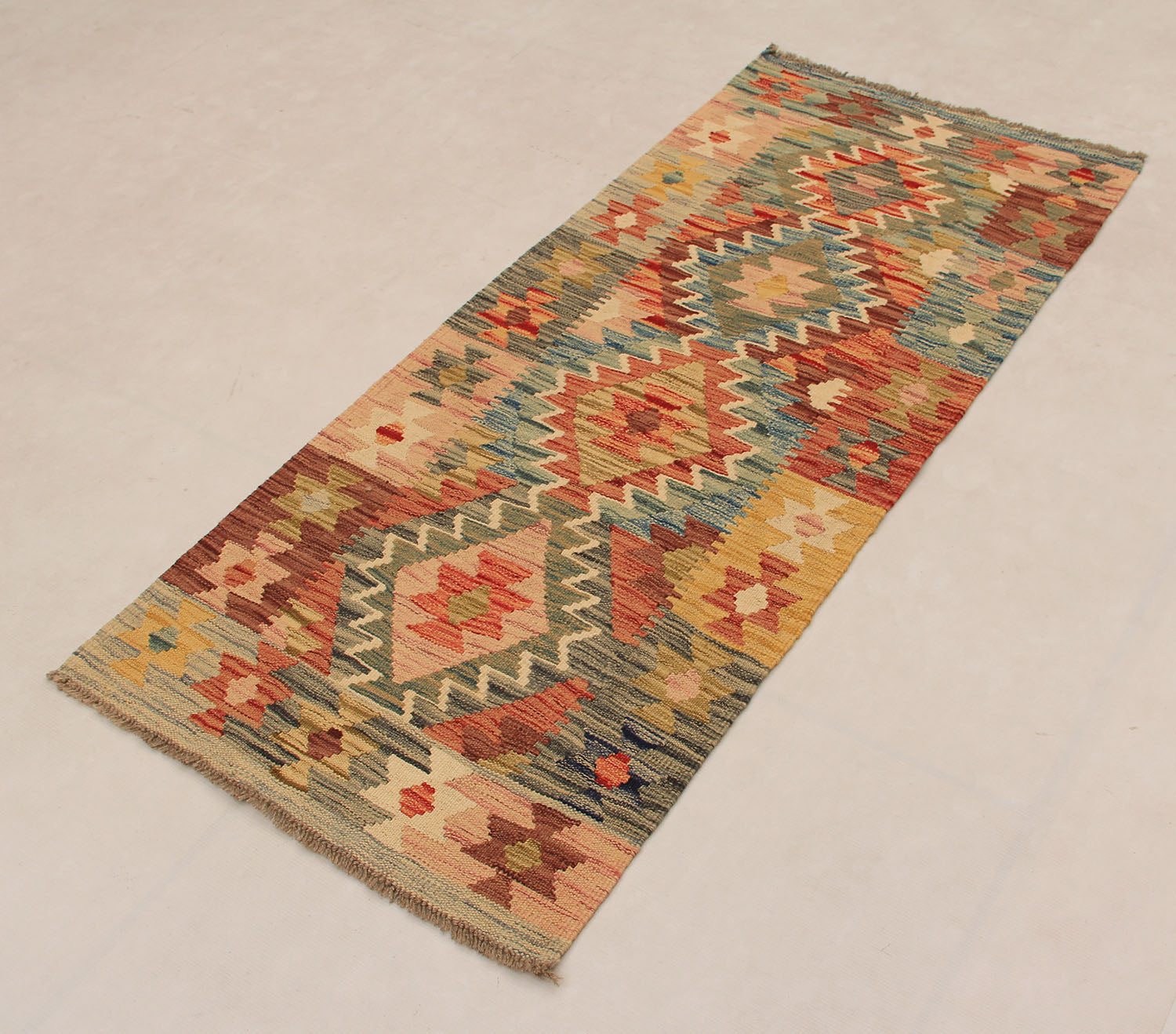 2' X 5' Multy Handmade Veggie Dye Kilim Rug Rectangular