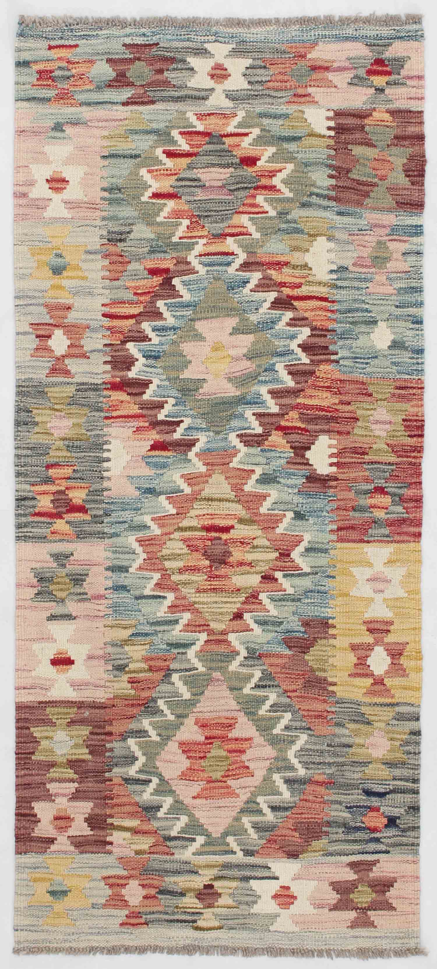 2' X 5' Multy Handmade Veggie Dye Kilim Rug Rectangular