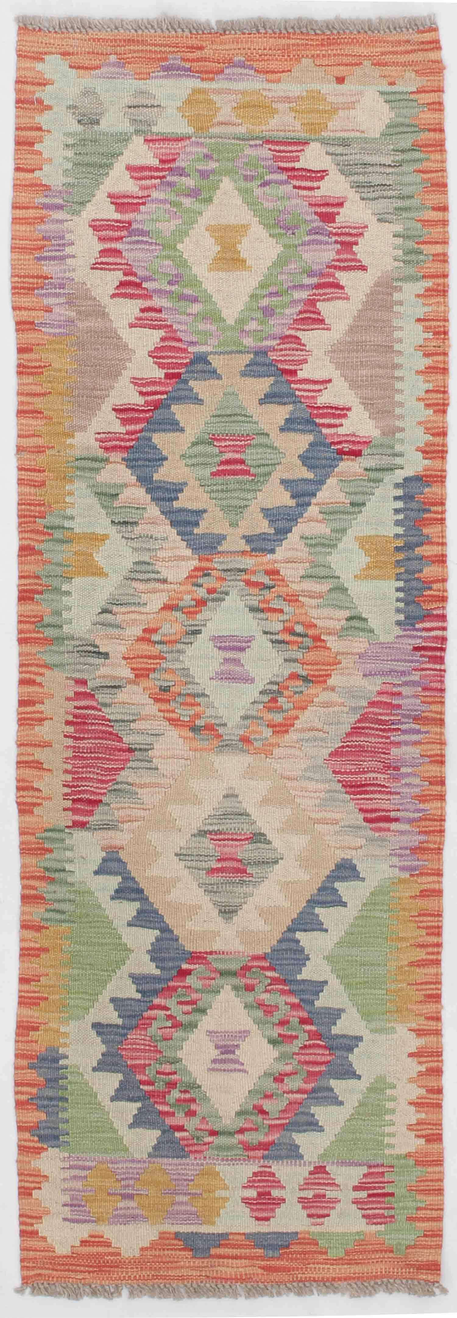 2' X 5' Multy Handmade Veggie Dye Kilim Rug Rectangular