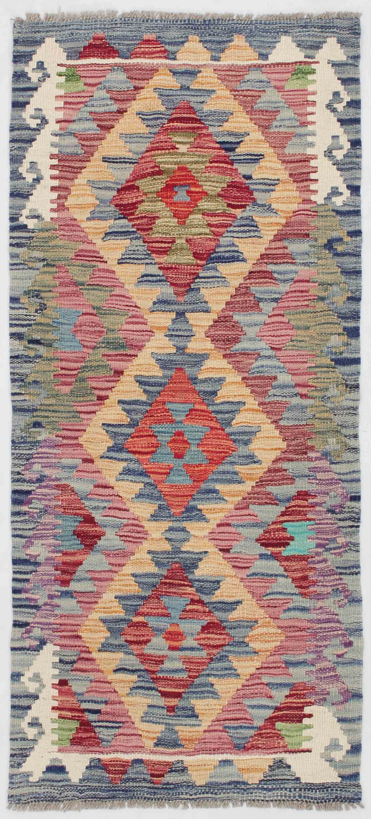 2' X 5' Multy Handmade Veggie Dye Kilim Rug Rectangular