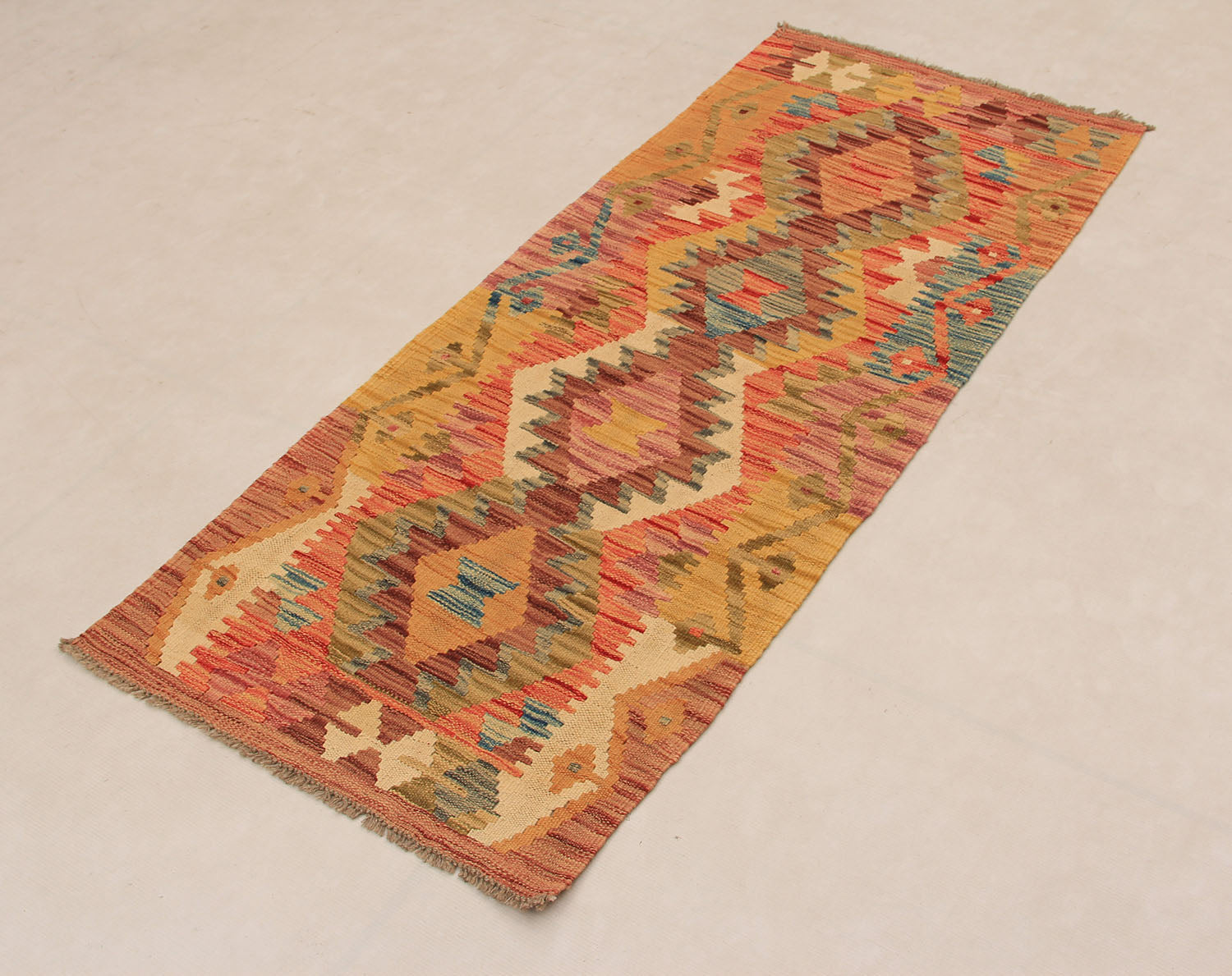 2' X 5' Multy Handmade Veggie Dye Kilim Rug Rectangular