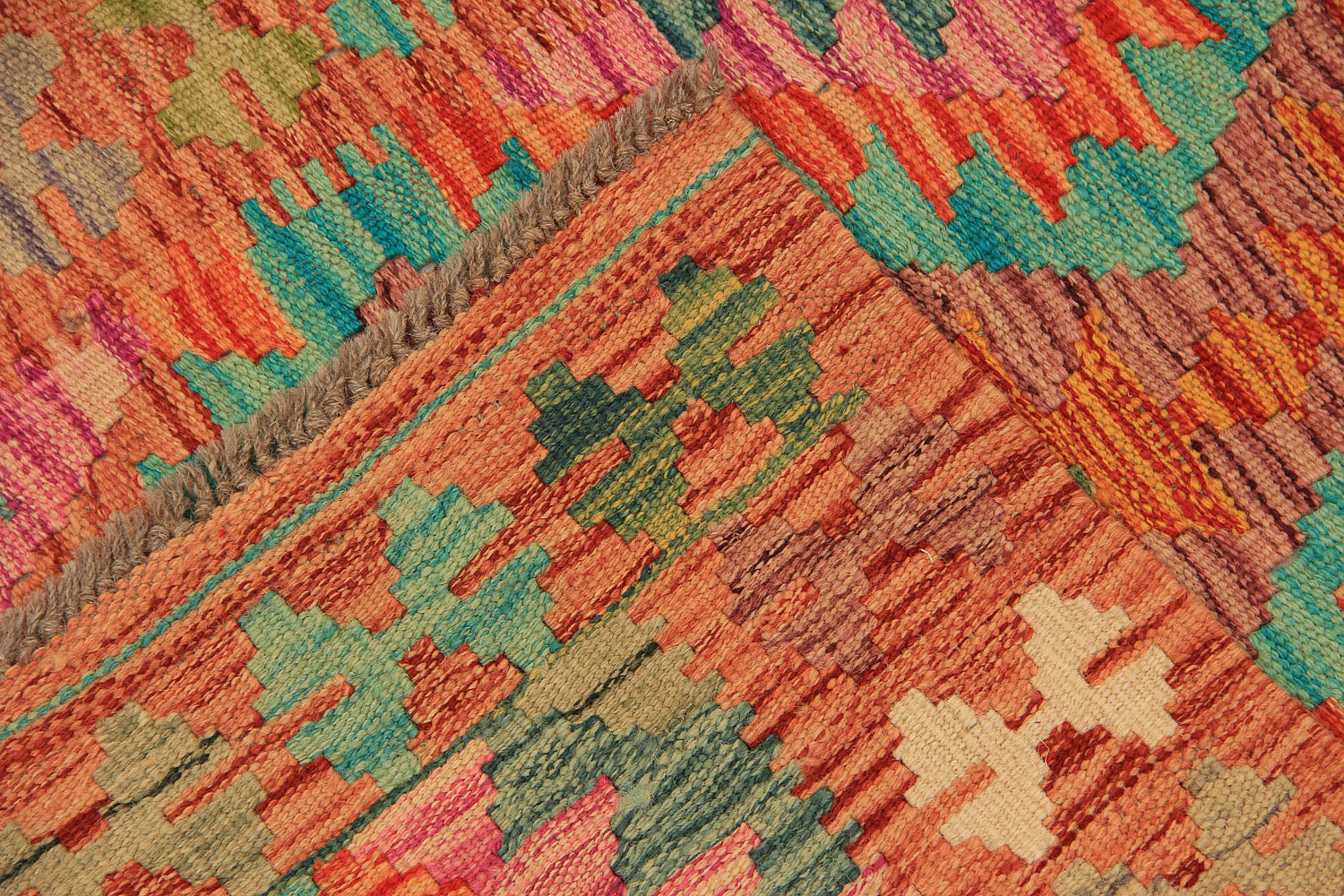 2' X 5' Multy Handmade Veggie Dye Kilim Rug Rectangular