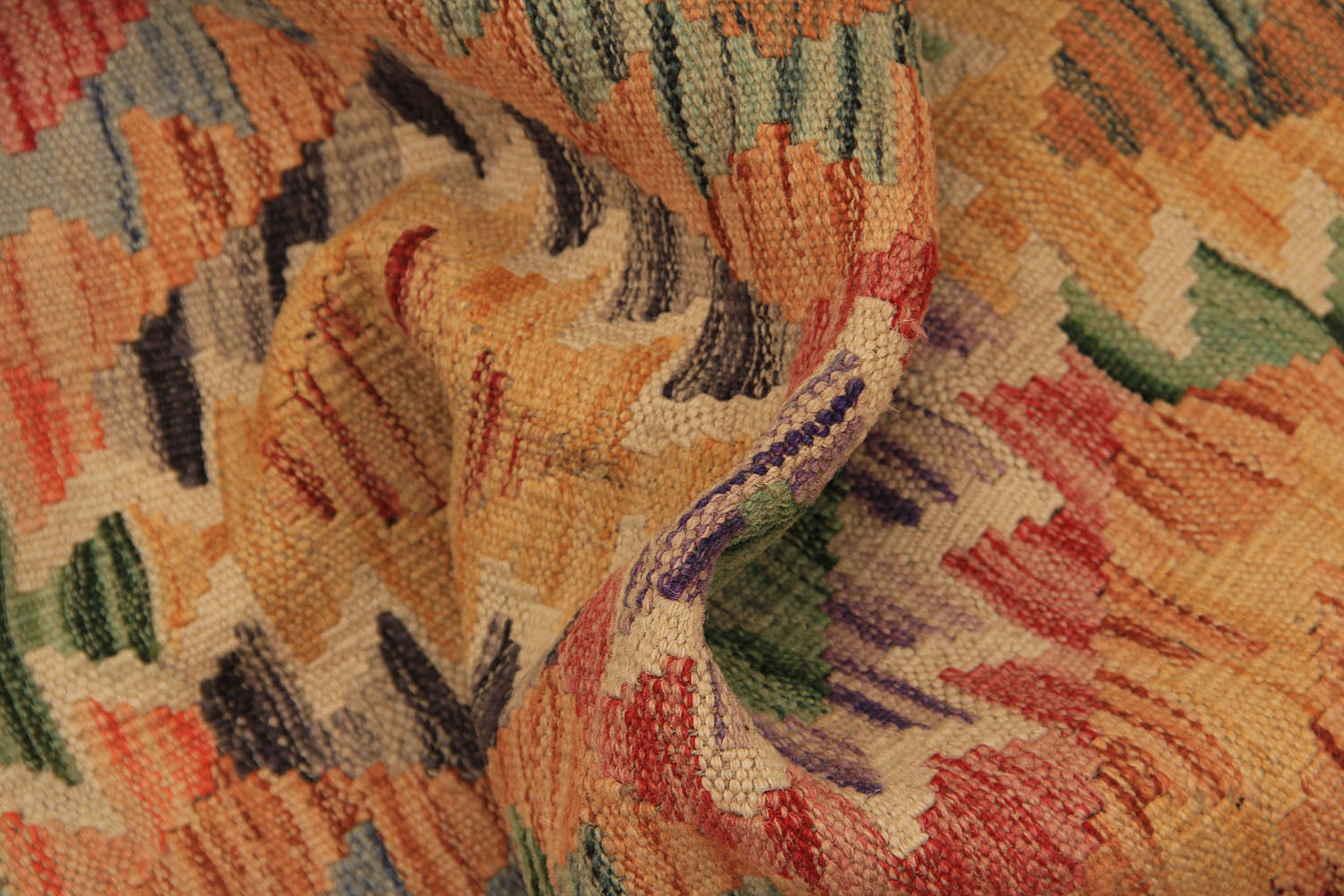 Multy Handmade Veggie Dye Kilim Rug Runner