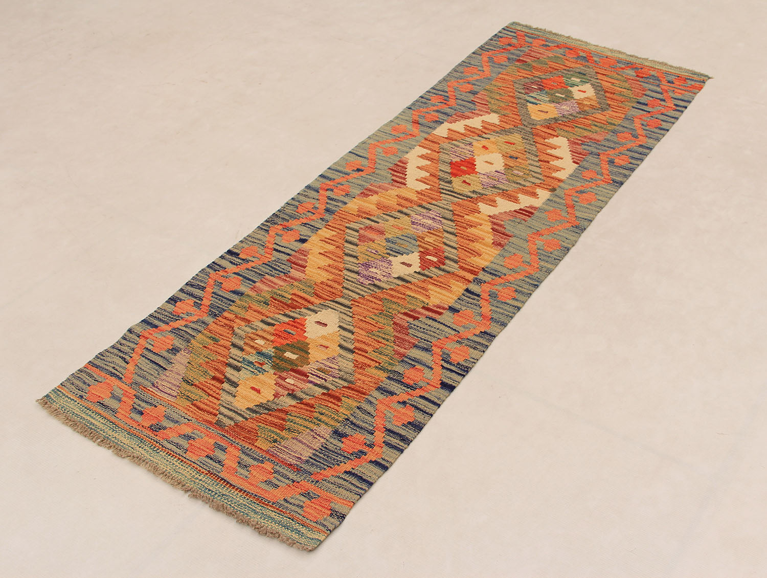 2' 6" x 6' Multy Handmade Veggie Dye Kilim Rug Runner
