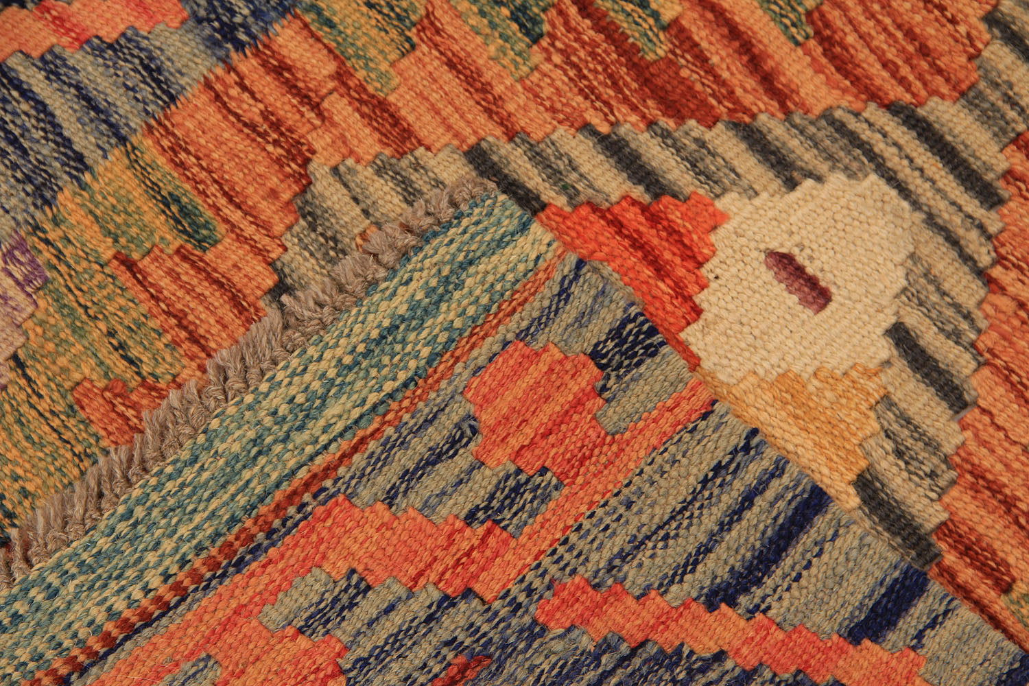 2' 6" x 6' Multy Handmade Veggie Dye Kilim Rug Runner