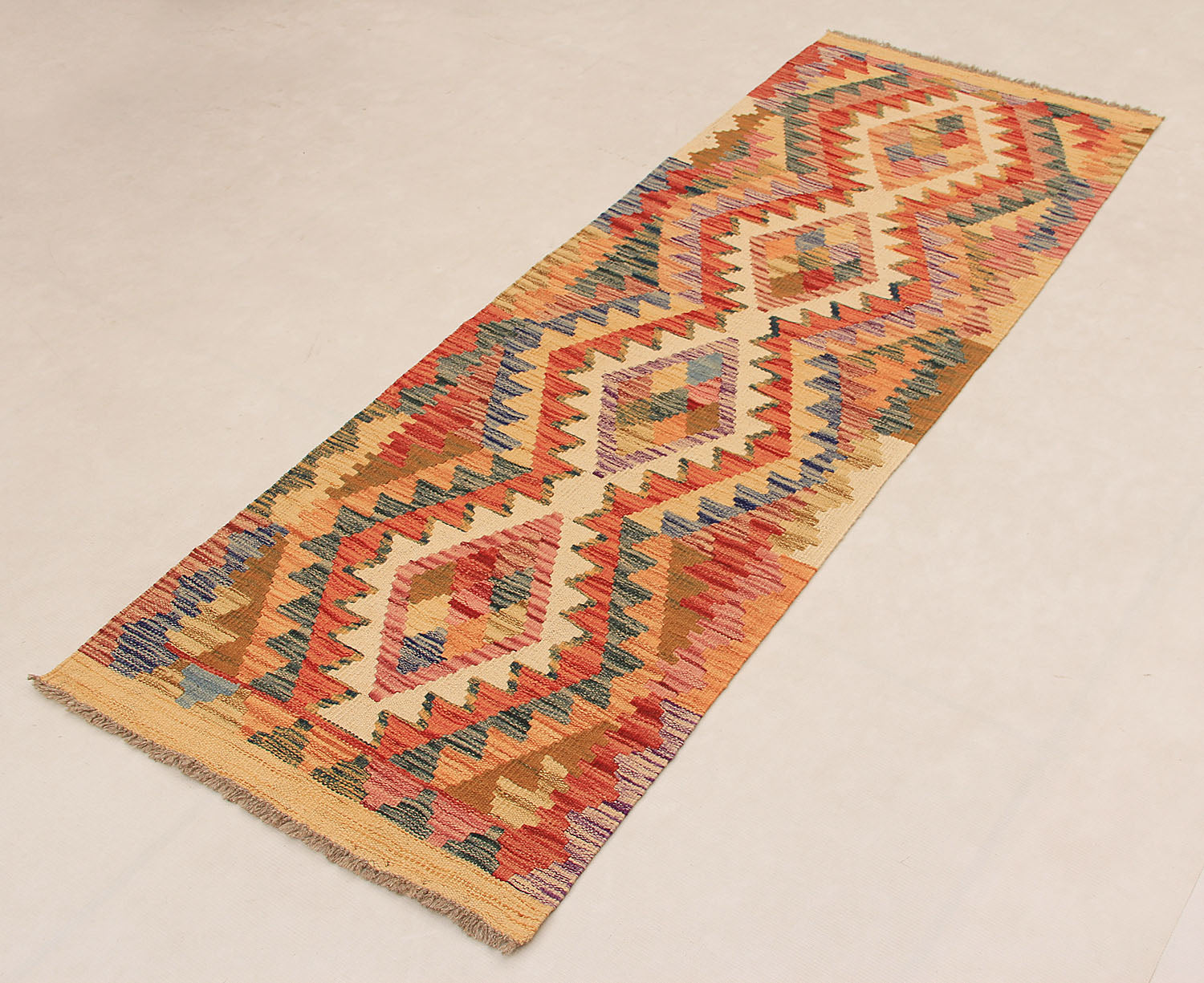 2' 6" x 6' Multy Handmade Veggie Dye Kilim Rug Runner