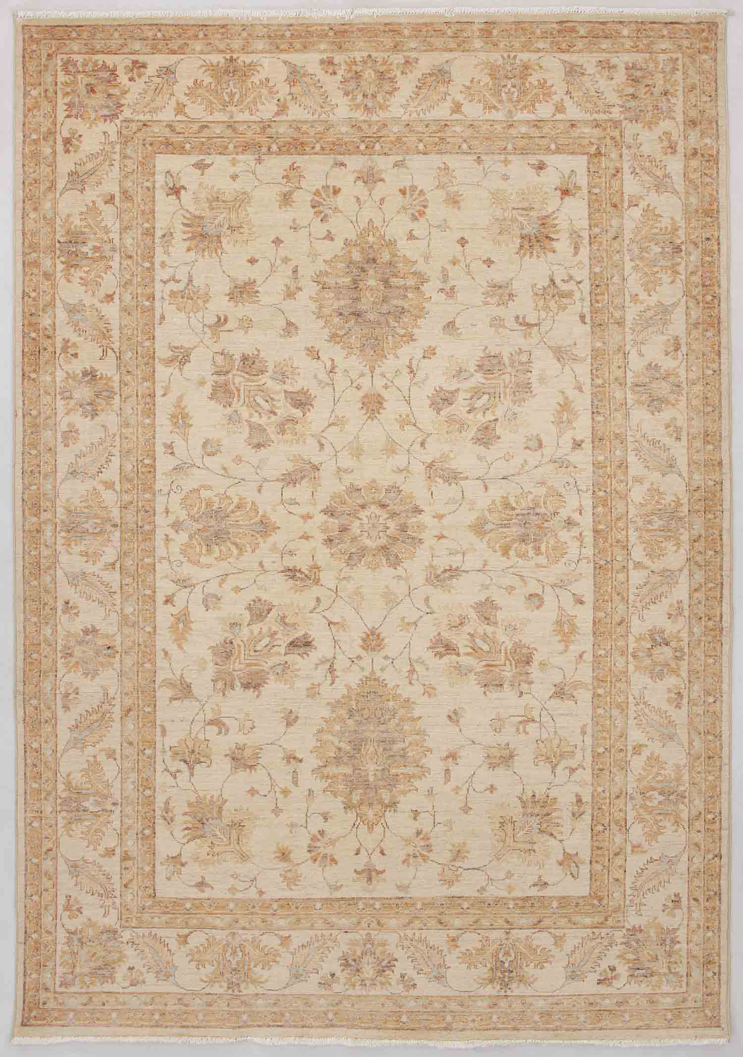Ziegler Persian Hand Knotted Wool Rug Ivory 5'6" x 8'