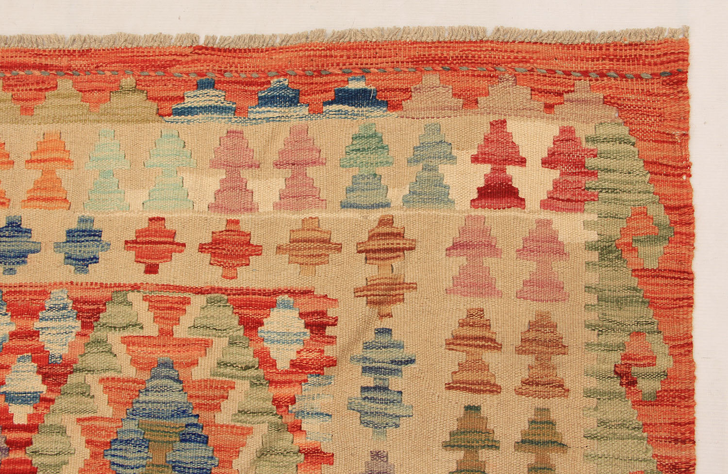 6' 6"X 10' Multy Handmade Veggie Dye Kilim Rug Rectangular