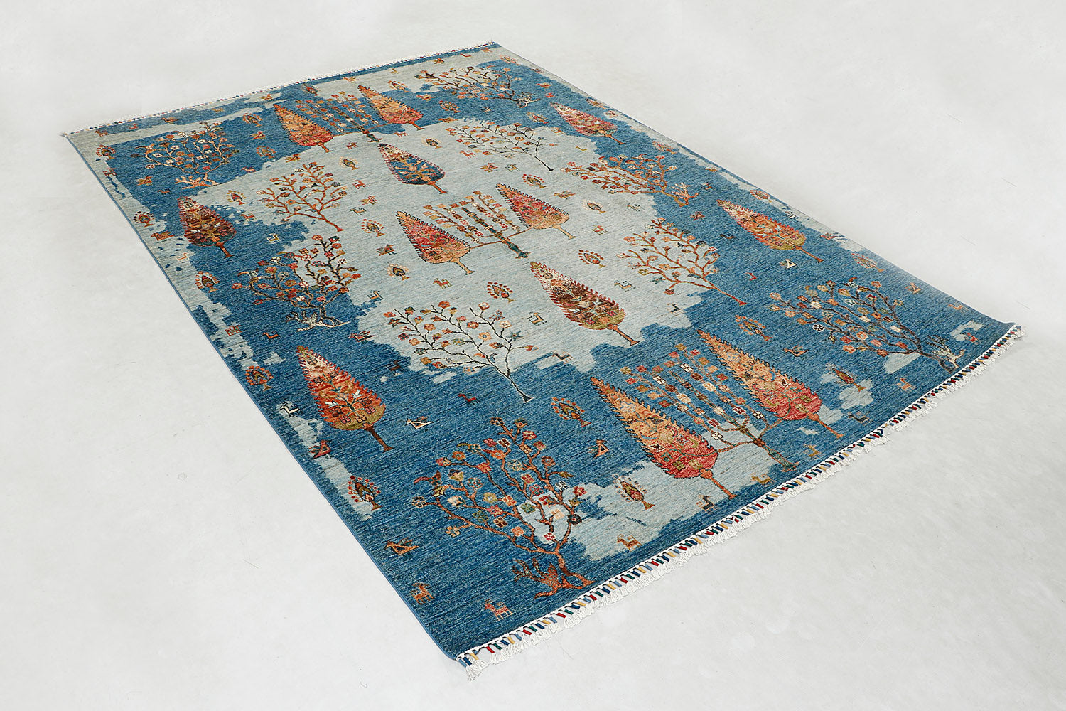 Sultani Persian Hand Knotted Wool Rug Multicolor 6'6" x 10'