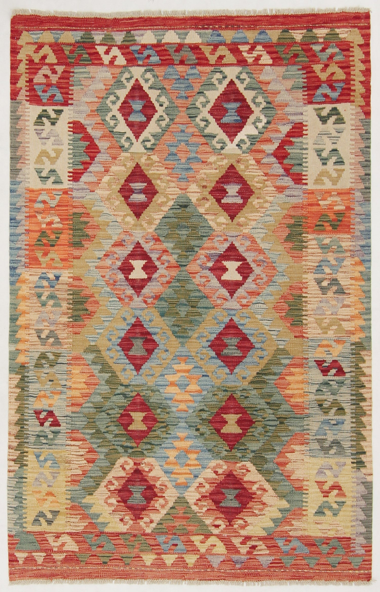 4' x 6' Multy Handmade Veggie Dye Kilim Rug Rectangular