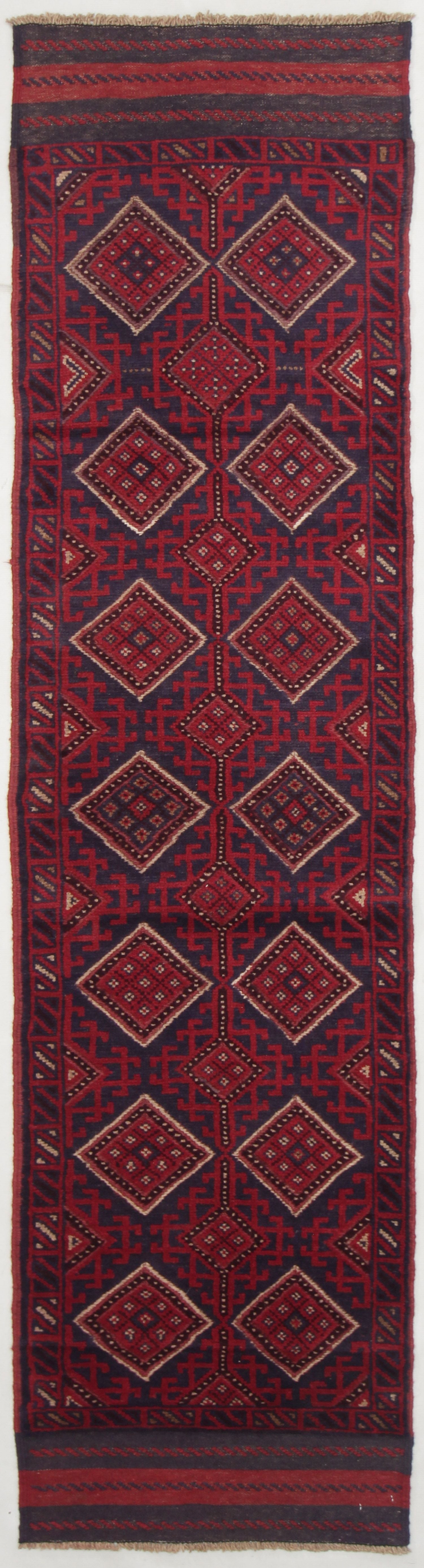 2' 6" X 9' Multy Handmade Mashwani Afghan Rug Runner