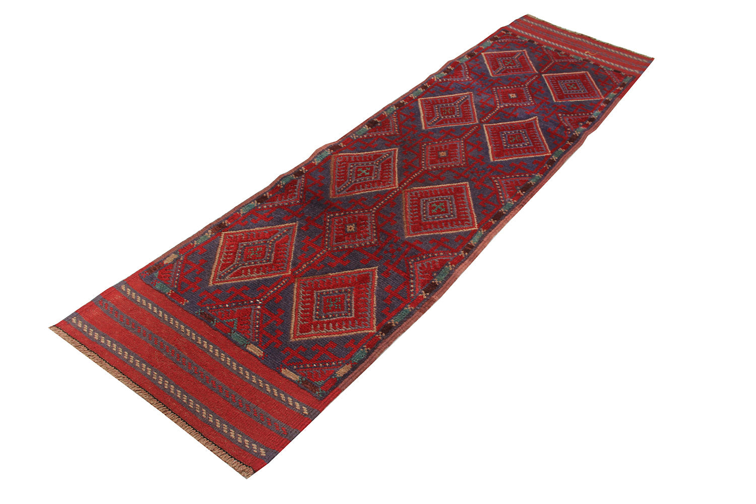 2' 6" x 8' Multy Handmade Mashwani Afghan Rug Runner
