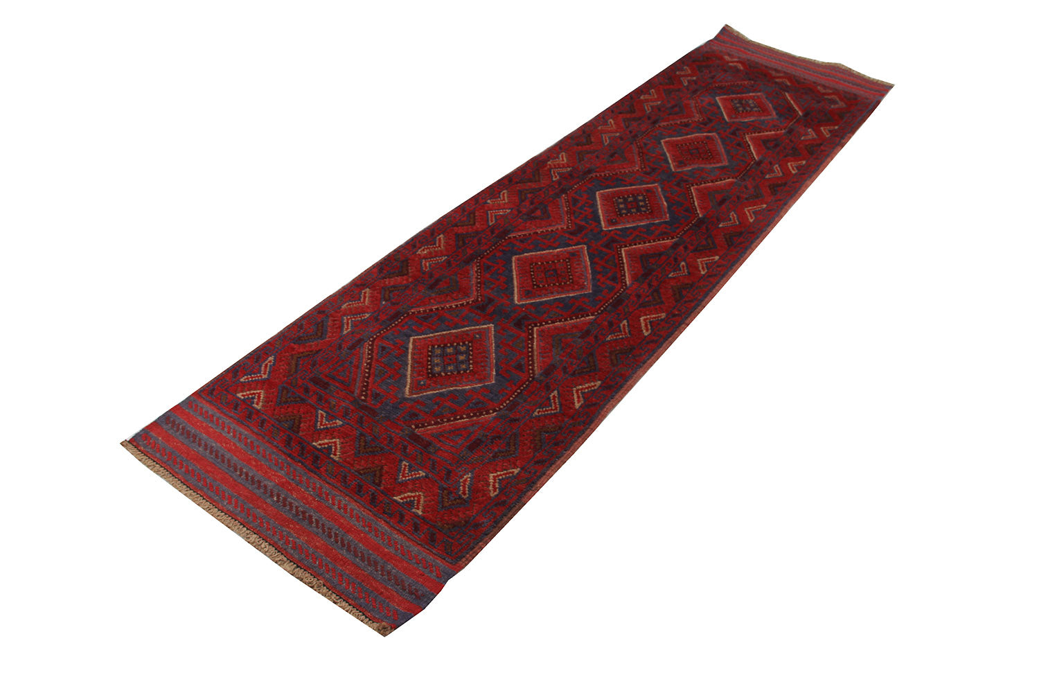 2' 6" X 9' Multy Handmade Mashwani Afghan Rug Runner