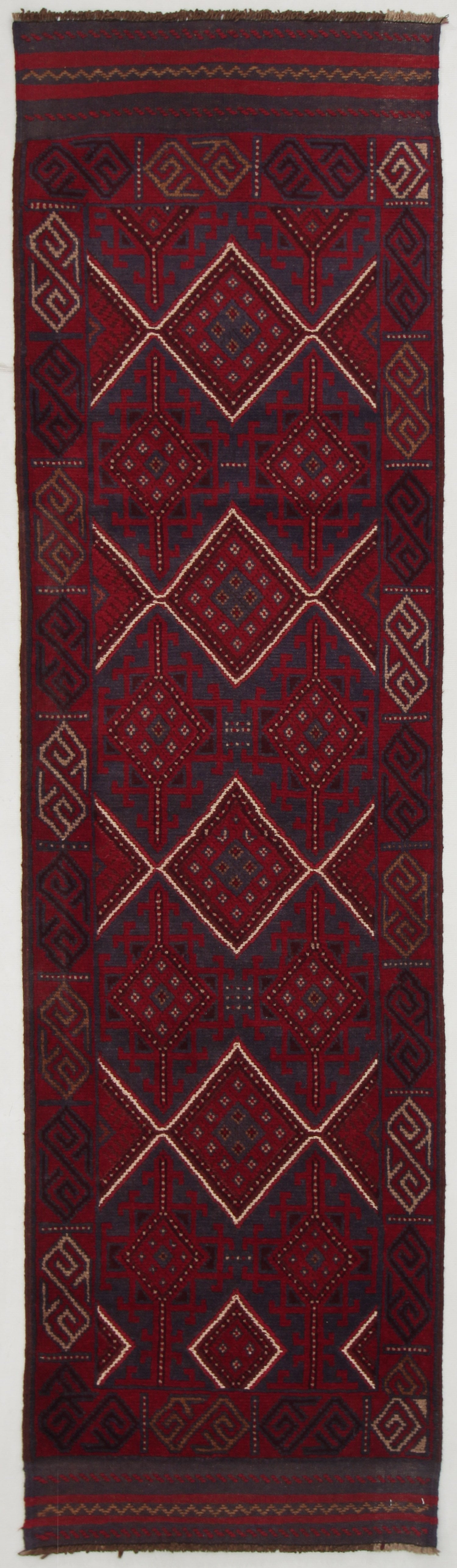 2' 6" X 9' Multy Handmade Mashwani Afghan Rug Runner