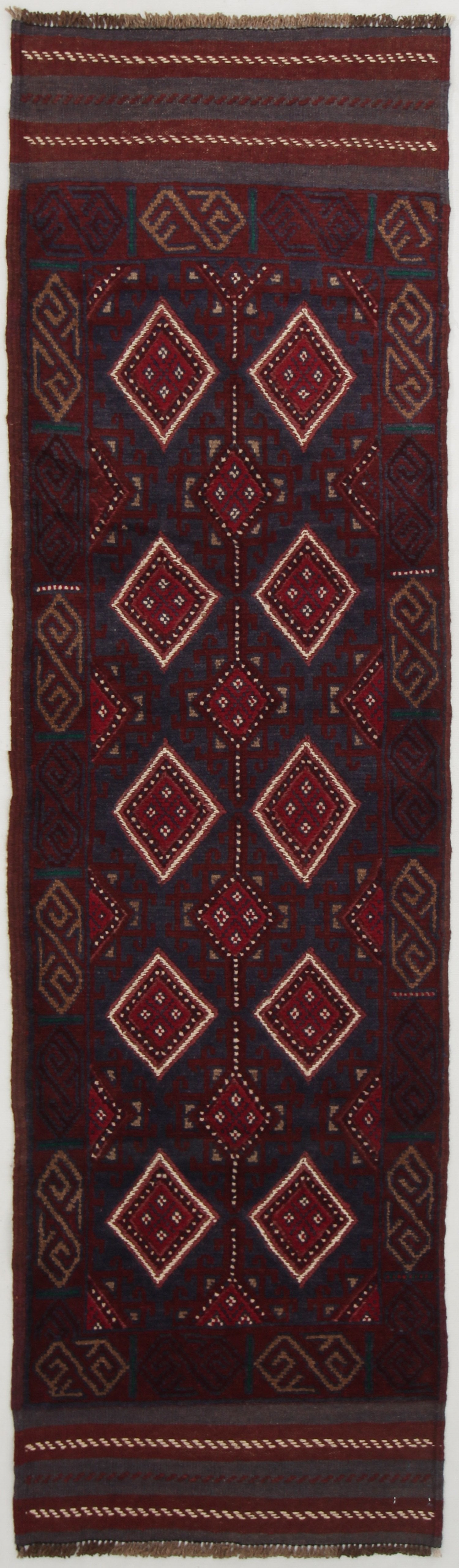2' 6" x 8' Multy Handmade Mashwani Afghan Rug Runner