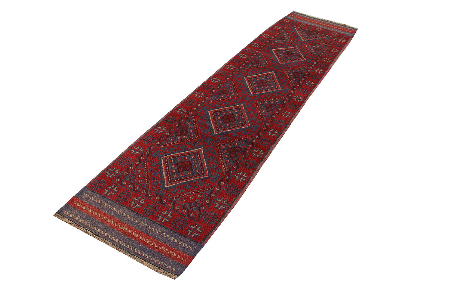 2' 6" X 9' Multy Handmade Mashwani Afghan Rug Runner