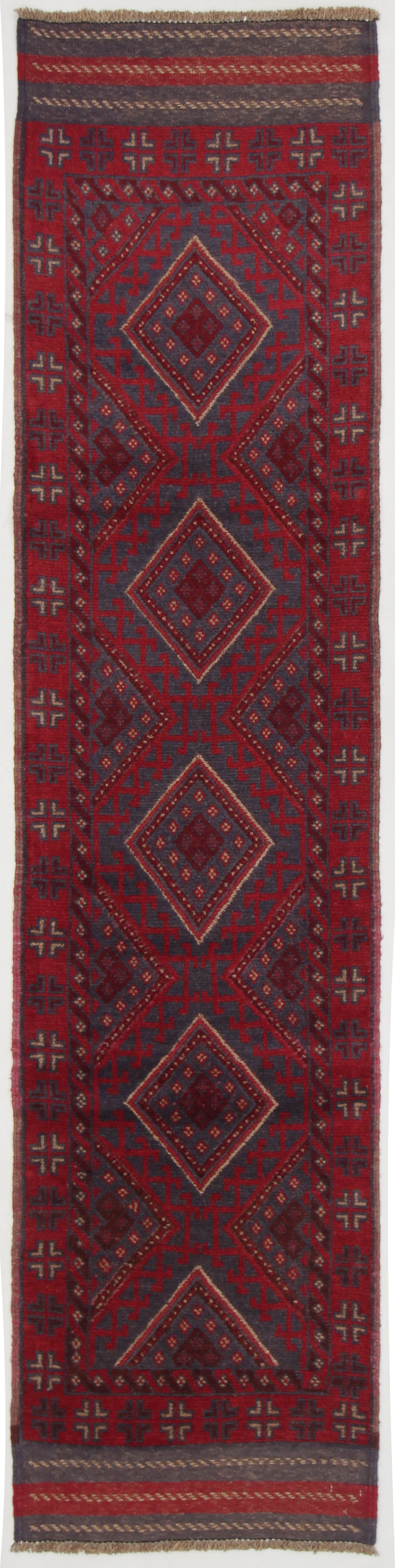 2' 6" X 9' Multy Handmade Mashwani Afghan Rug Runner
