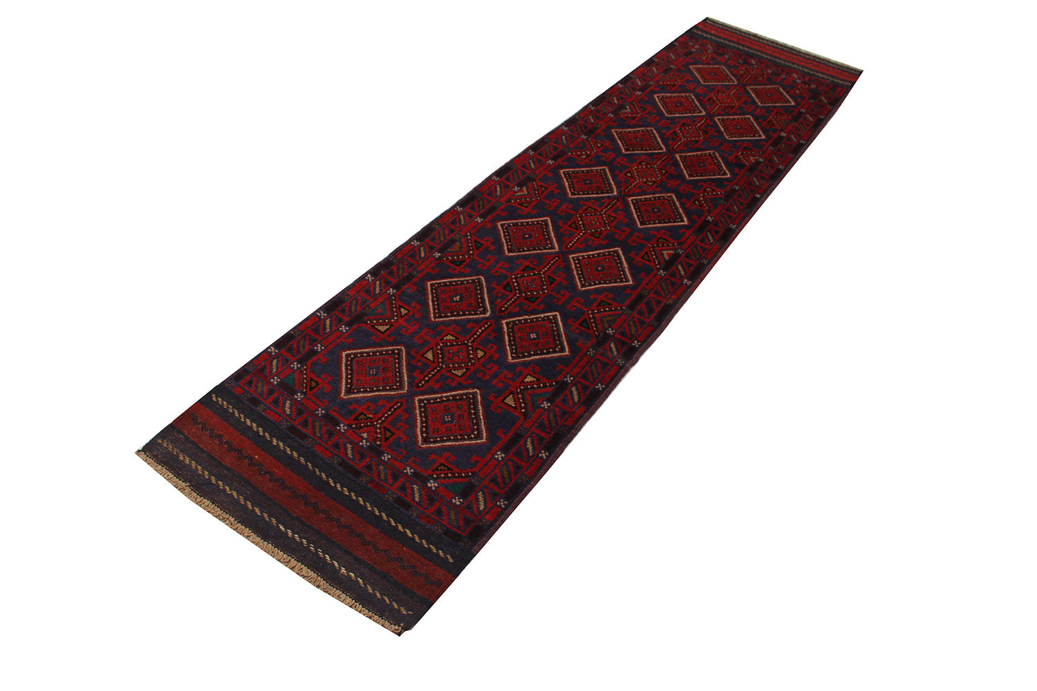 2' 6" x 8' Multy Handmade Mashwani Afghan Rug Runner