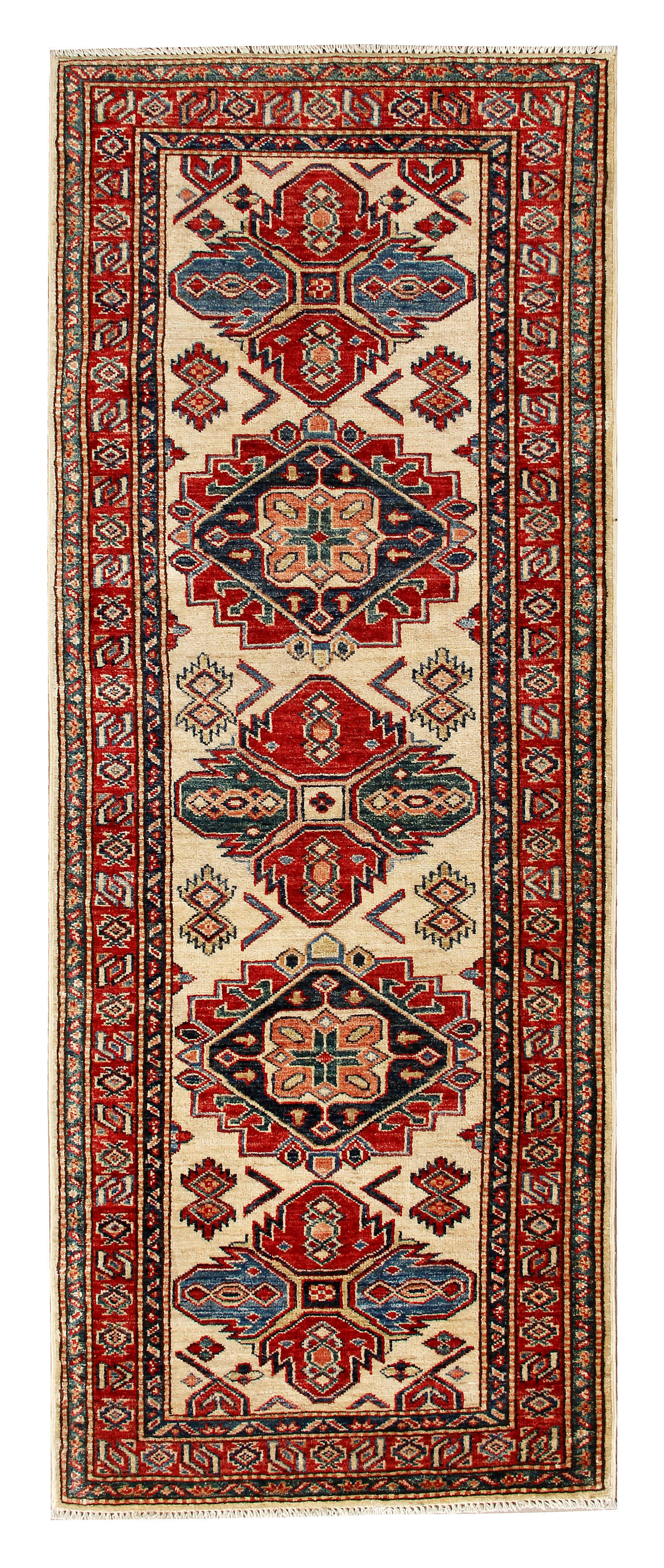 Ivory Handmade SUPREME KAZAK Rug Runner