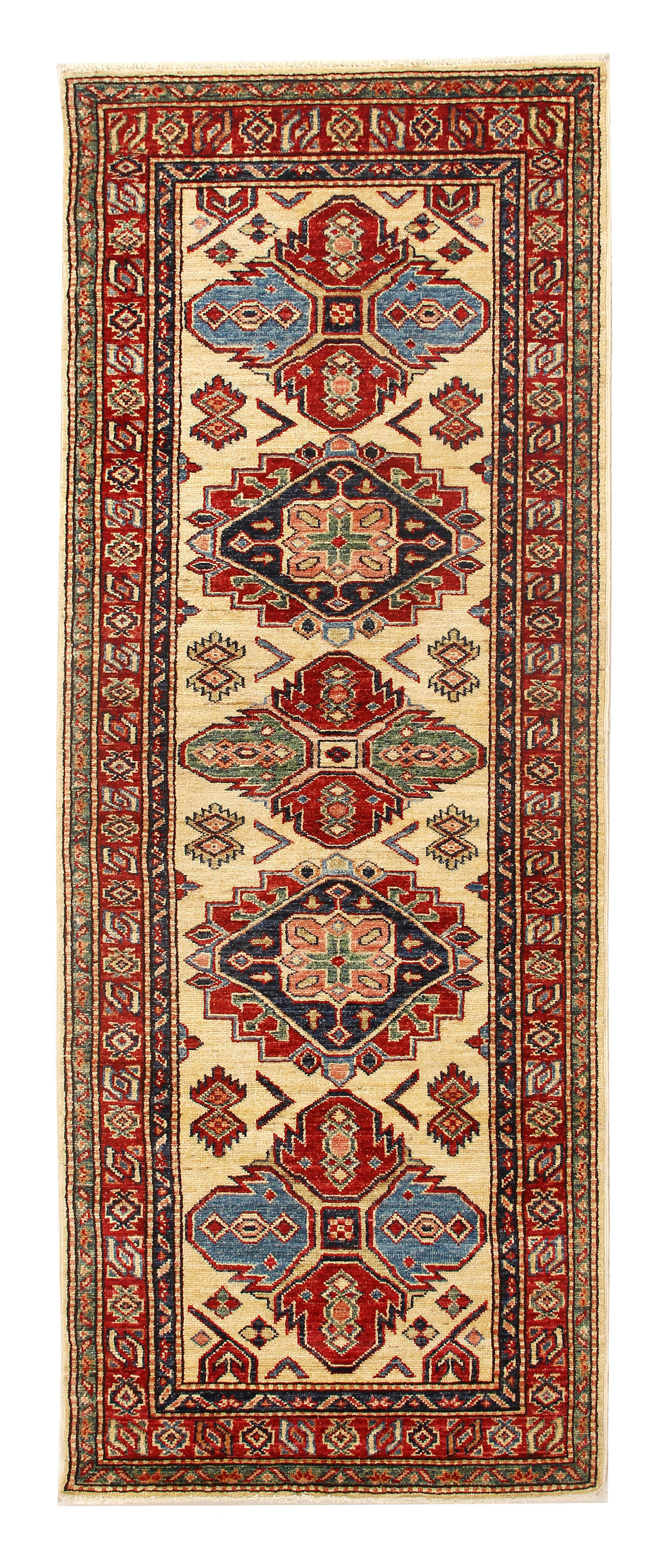 Ivory Handmade SUPREME KAZAK Rug Runner
