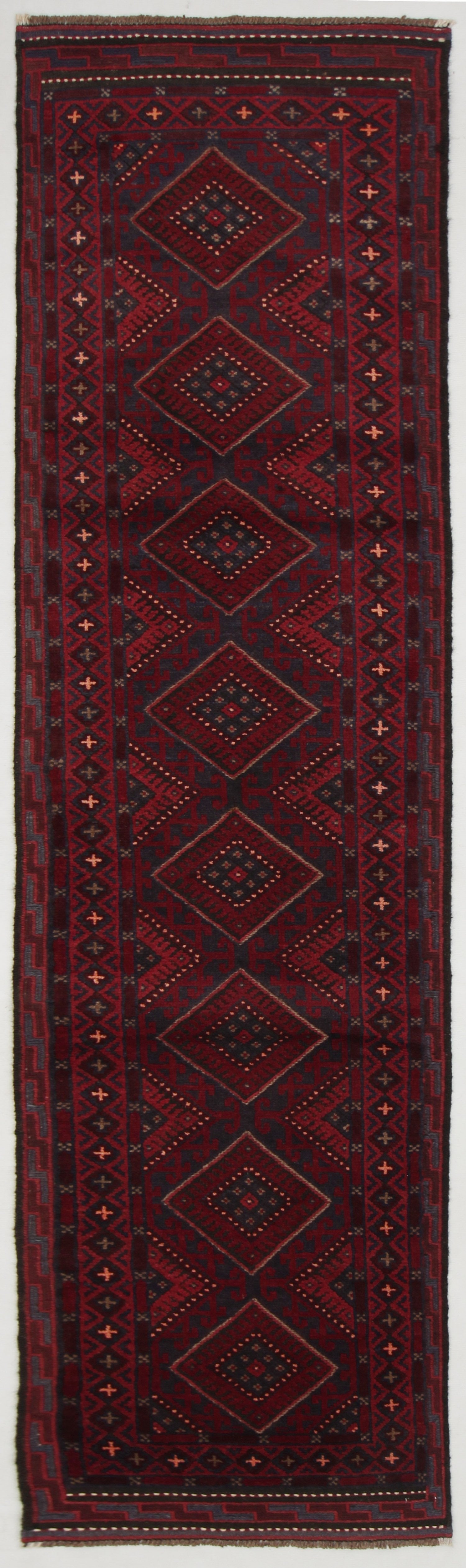 2' 6" X 9' Multy Handmade Mashwani Afghan Rug Runner