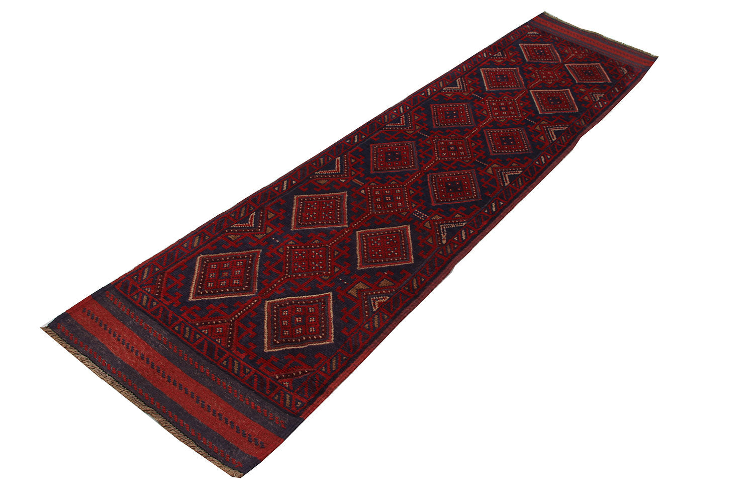 2' 6" X 9' Multy Handmade Mashwani Afghan Rug Runner