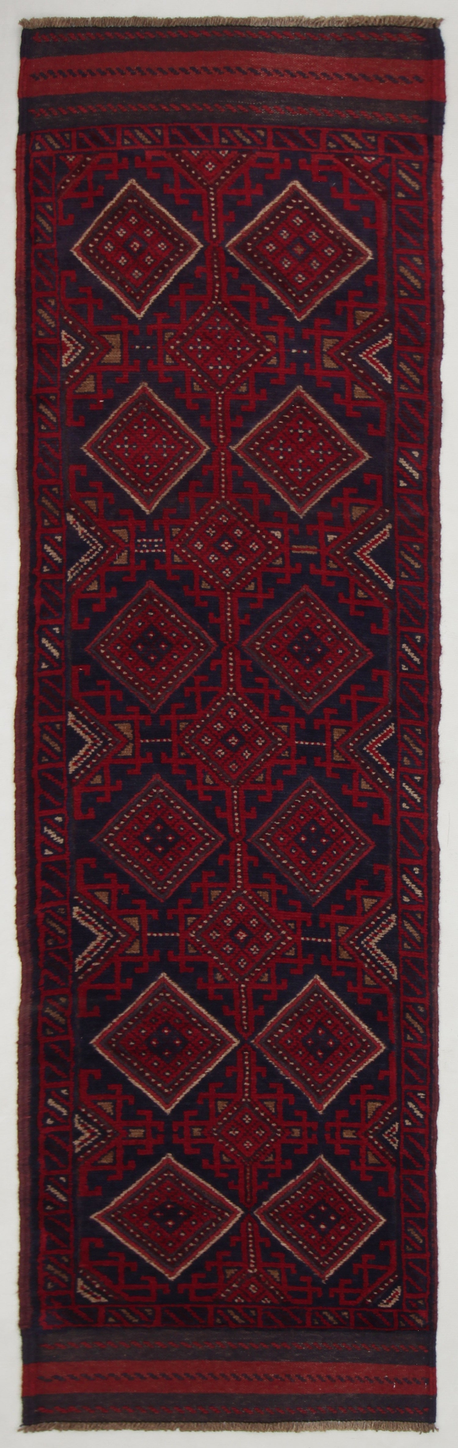 2' 6" X 9' Multy Handmade Mashwani Afghan Rug Runner