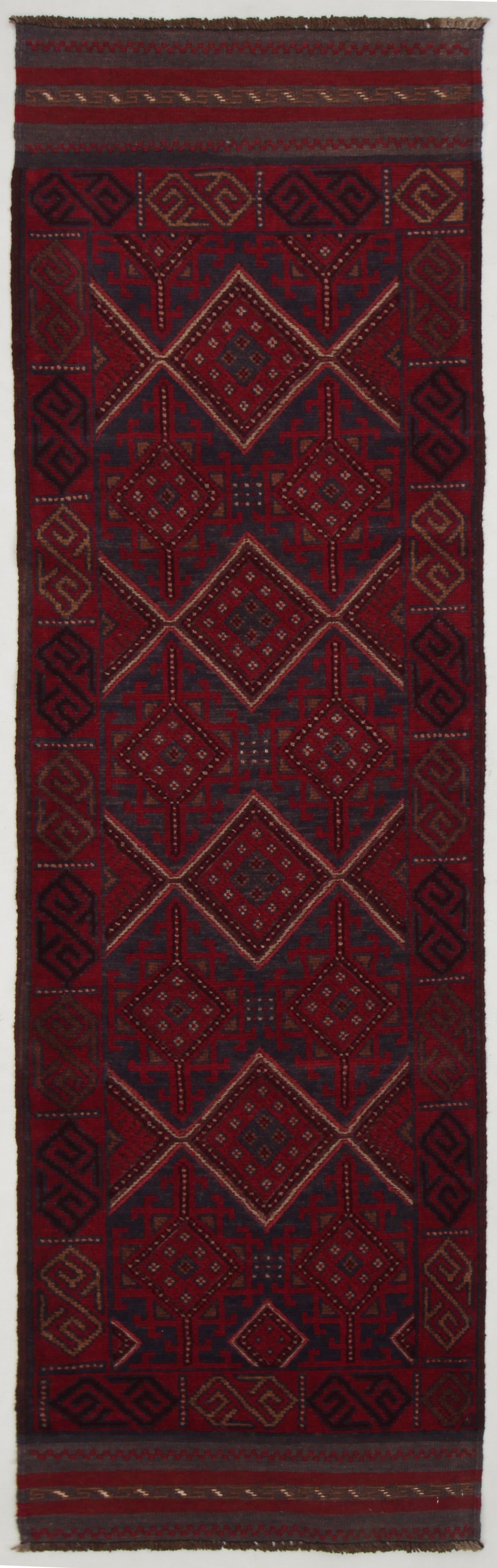 2' 6" X 9' Multy Handmade Mashwani Afghan Rug Runner