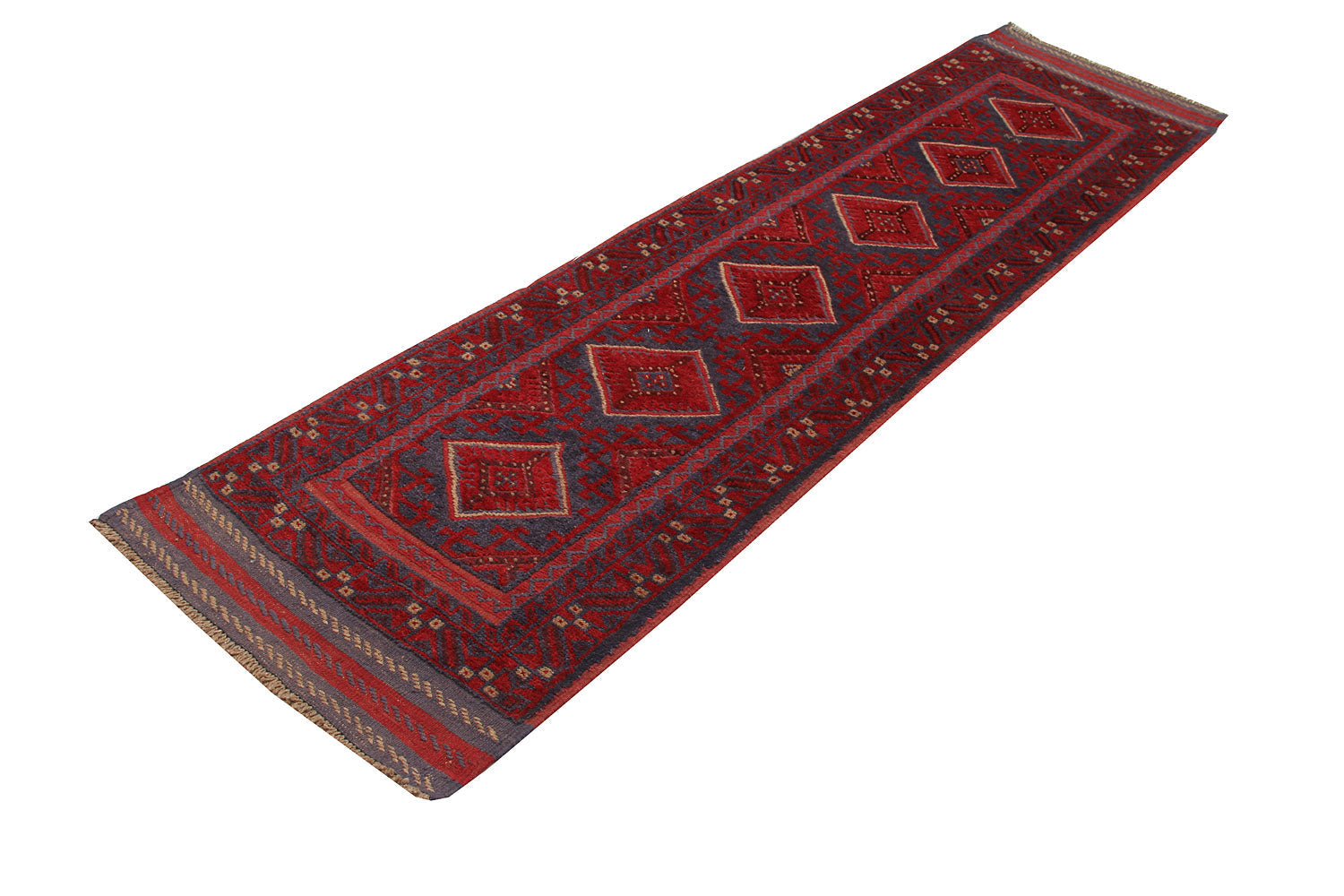 2' 6" x 8' Multy Handmade Mashwani Afghan Rug Runner