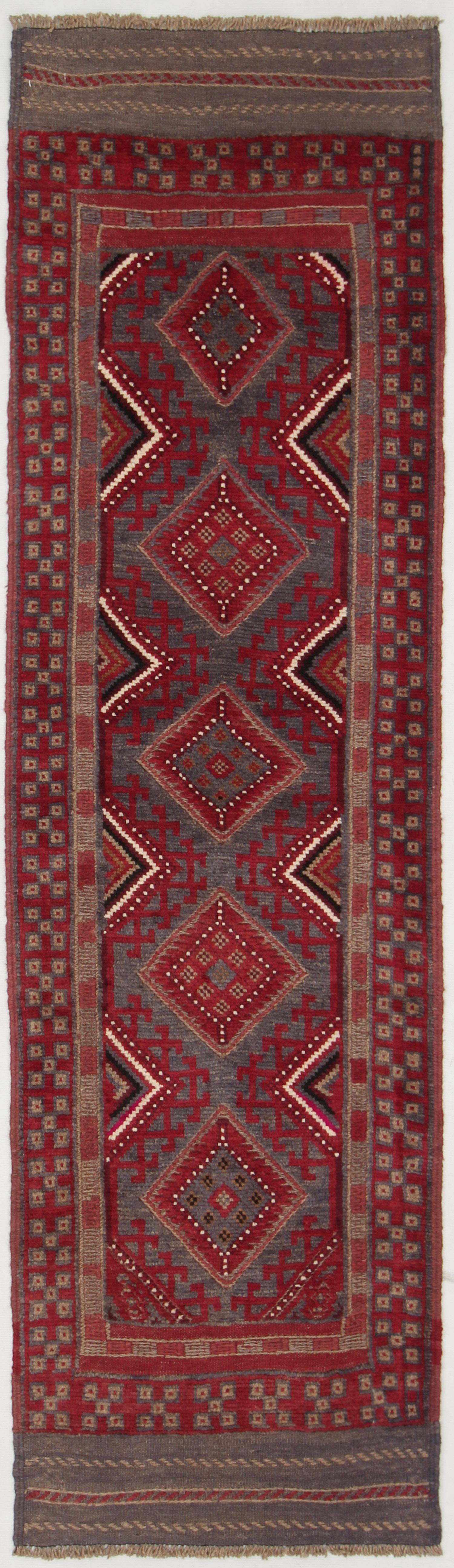 2' 6" x 8' Multy Handmade Mashwani Afghan Rug Runner