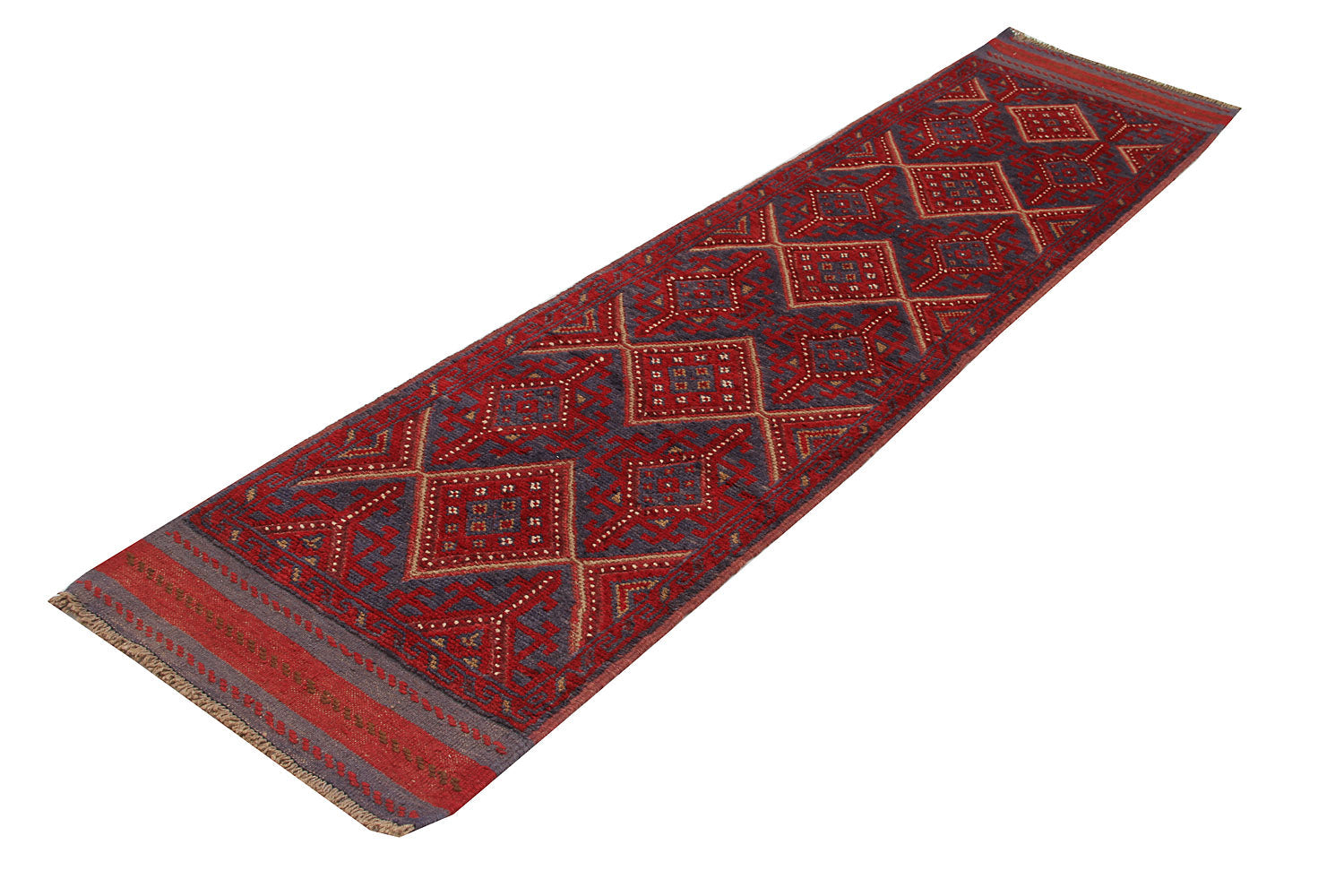 2' 6" X 9' Multy Handmade Mashwani Afghan Rug Runner