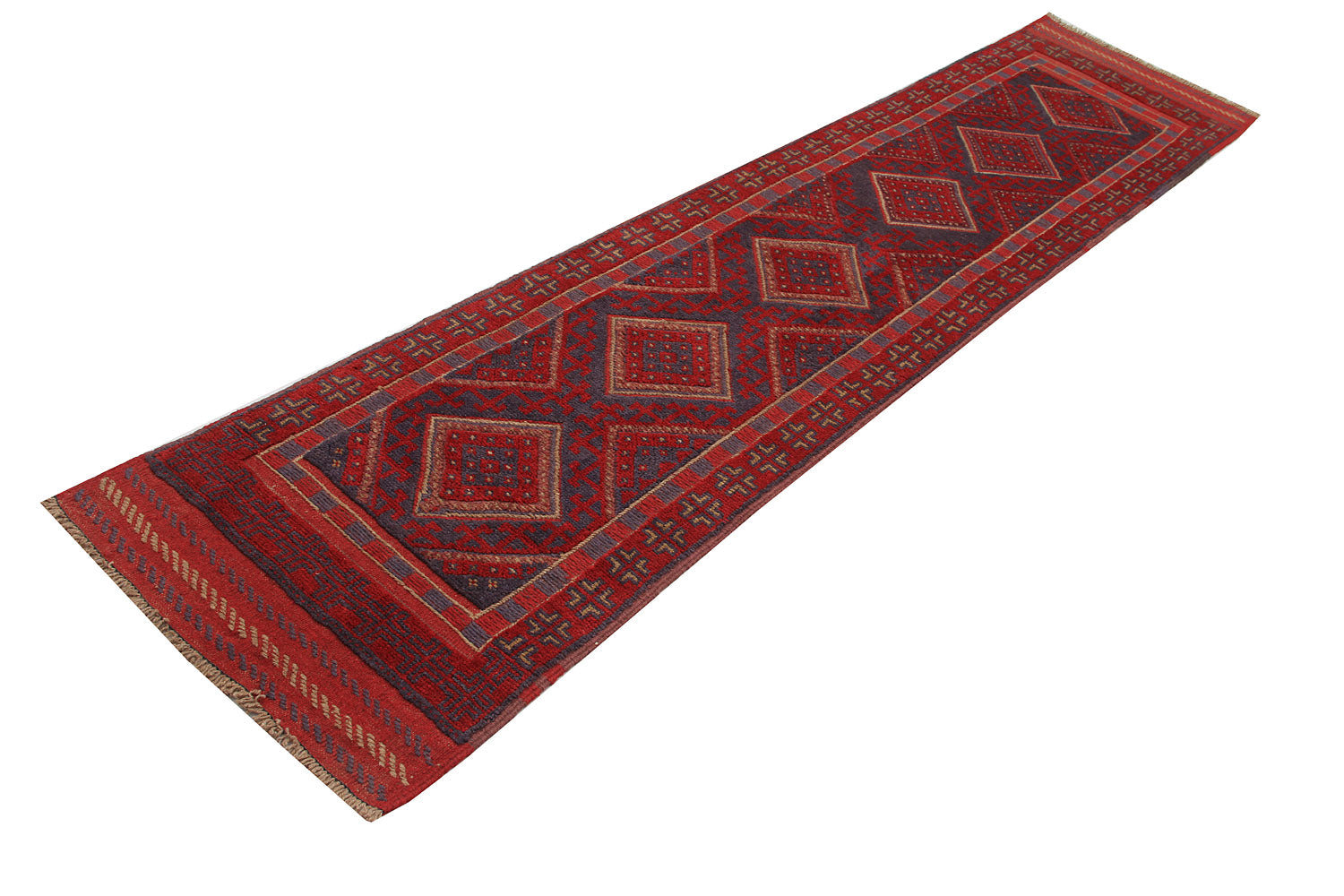 2' 6" X 9' Multy Handmade Mashwani Afghan Rug Runner